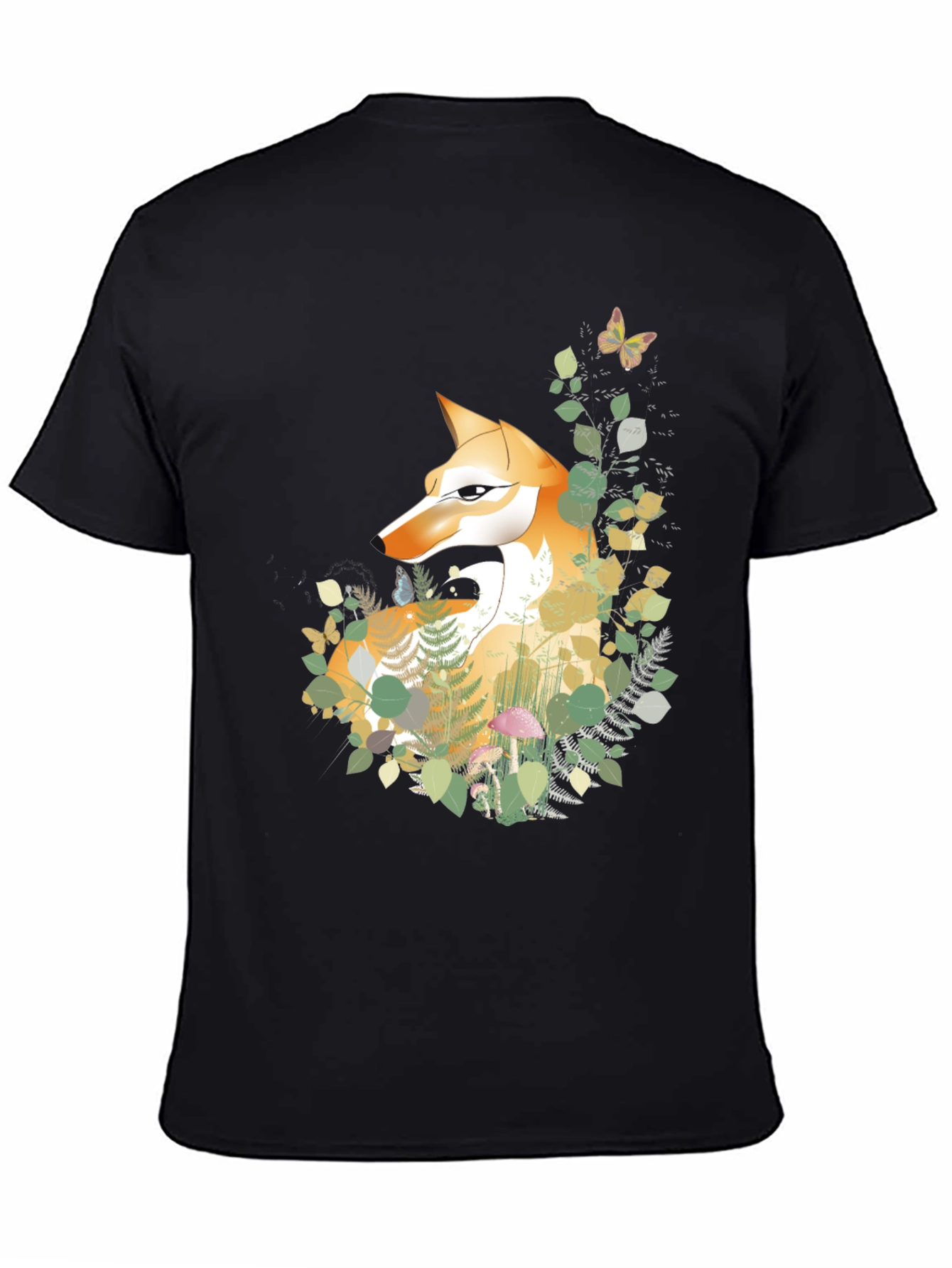Black Fox & Forest Graphic Tee - Nature Inspired Design view 4
