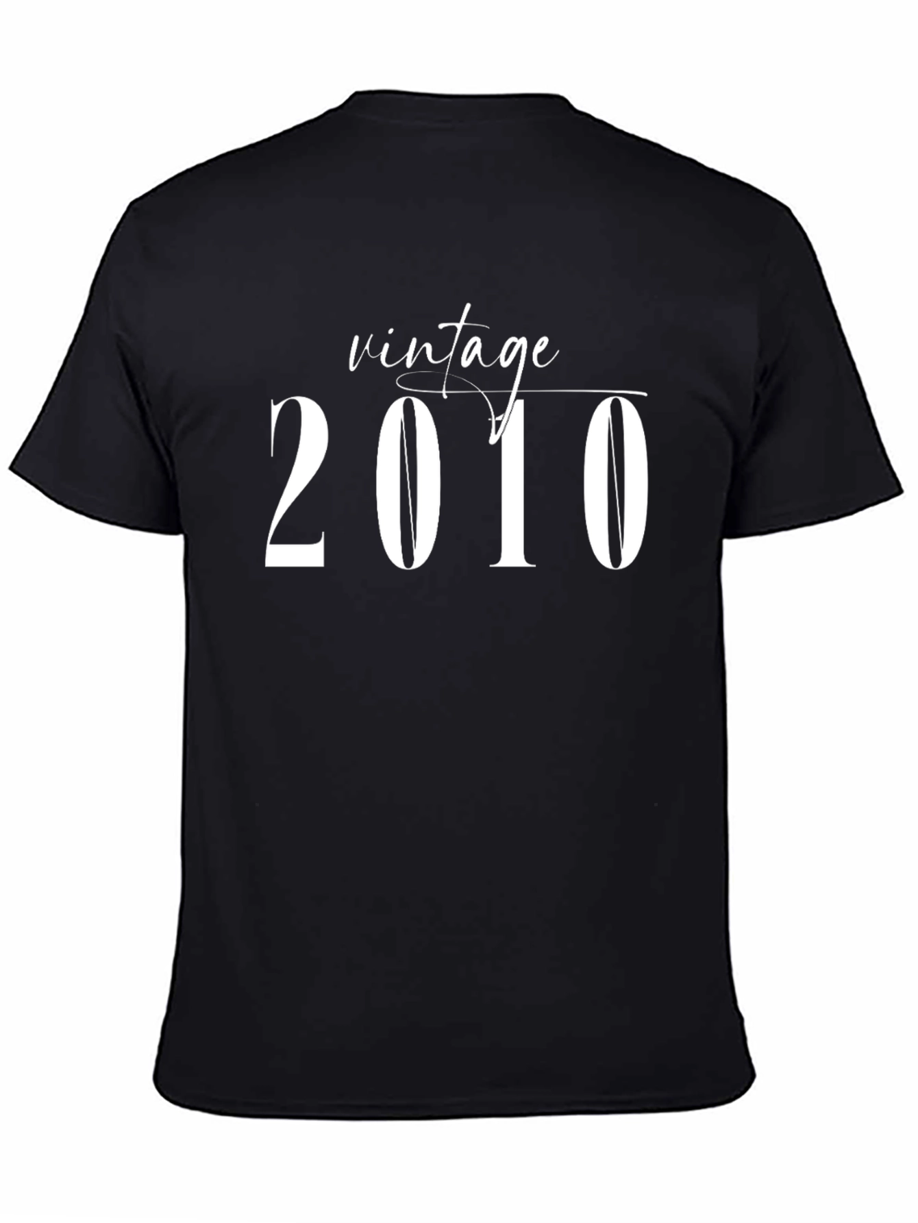 Black Vintage 2010 Graphic Tee - Retro Style view 4