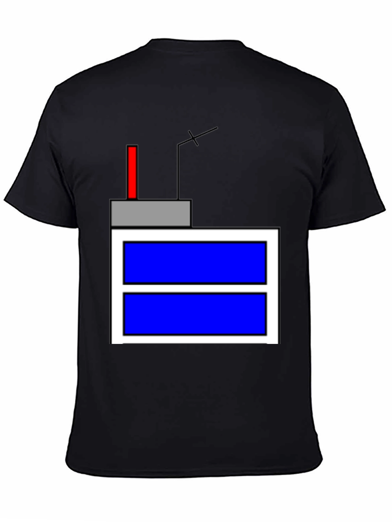 Black Novelty Graphic T-Shirt - Retro Tech Design view 4