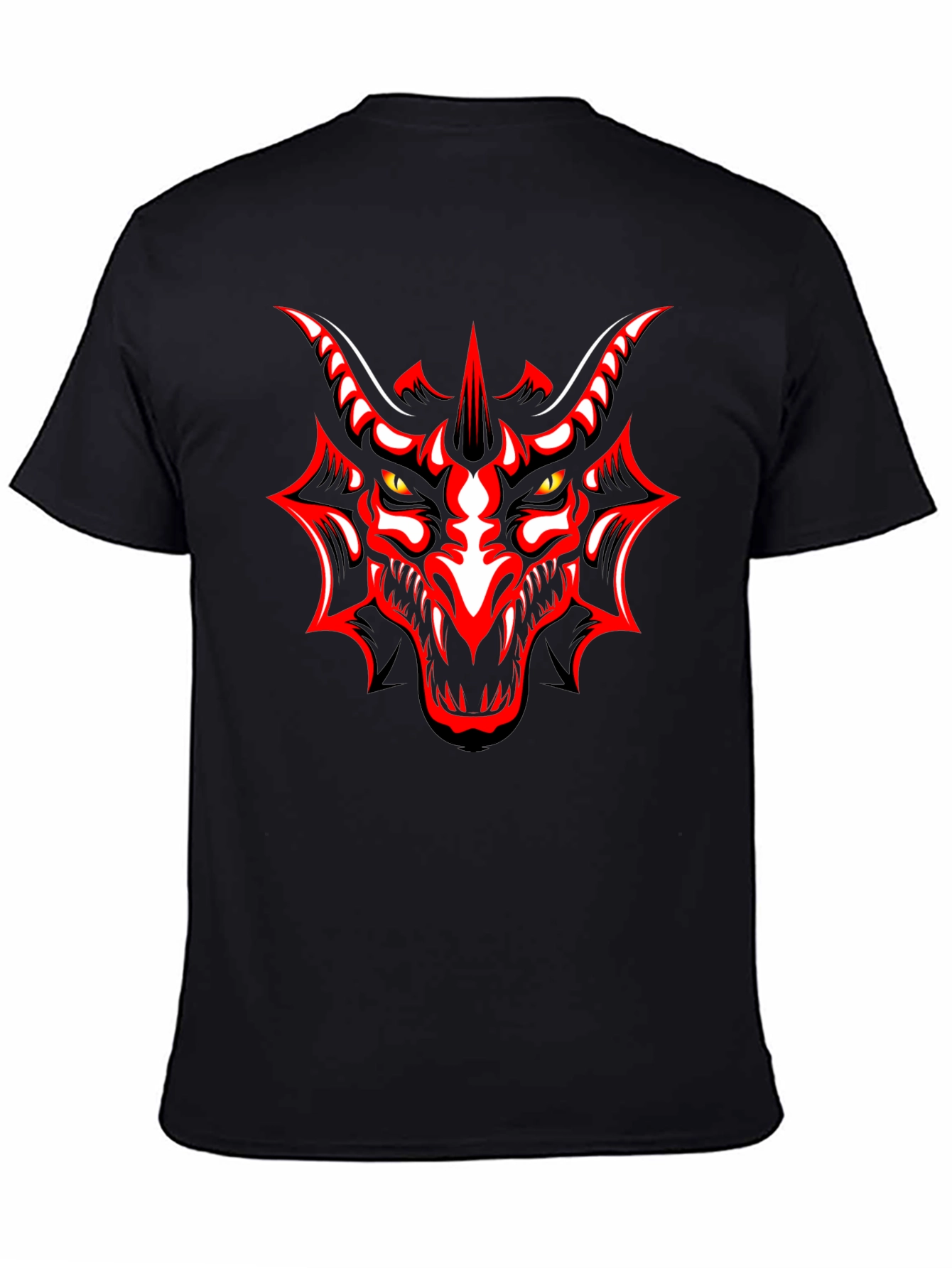 Black Bold Dragon Graphic Black T-Shirt view 4