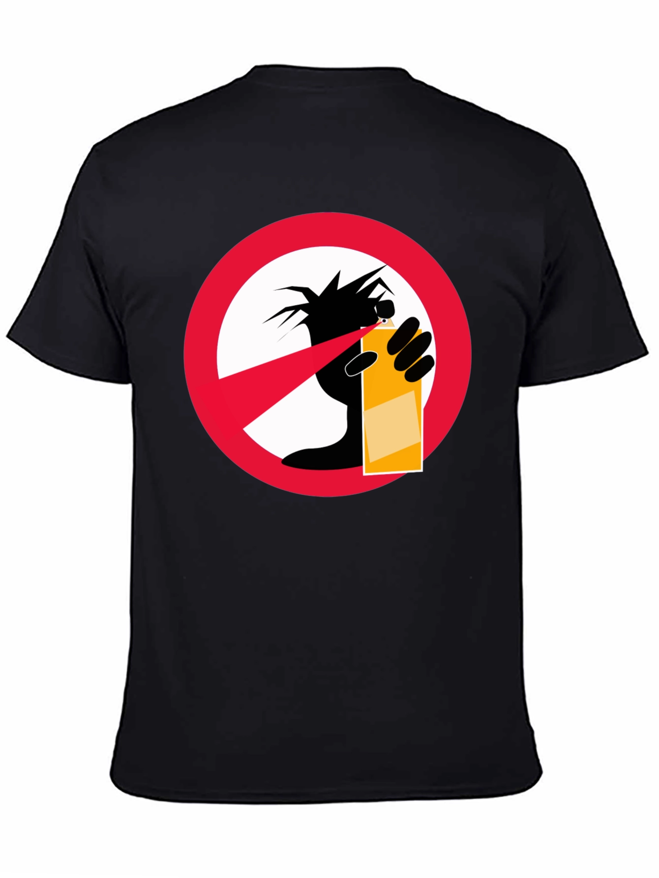 Black No Graffiti Black T-Shirt view 4