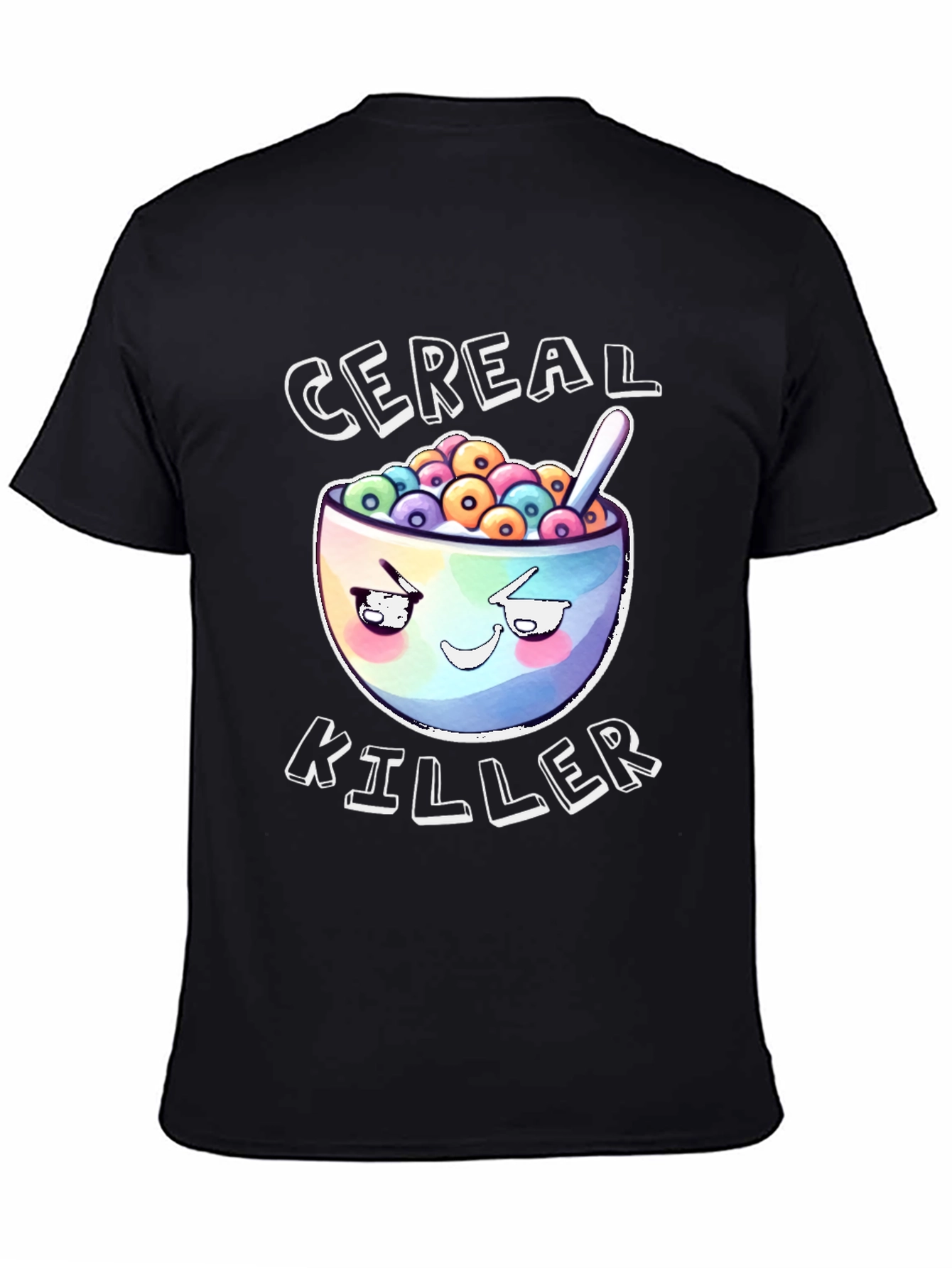 Black Cereal Killer Graphic T-Shirt - Black Cotton Tee view 4