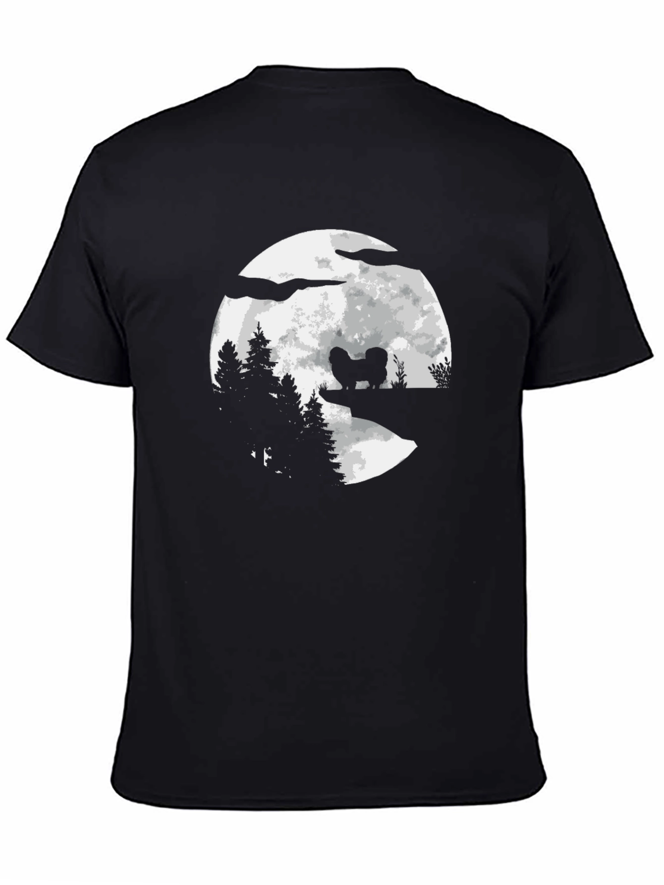 Black Dog Moon Silhouette Graphic T-Shirt view 4