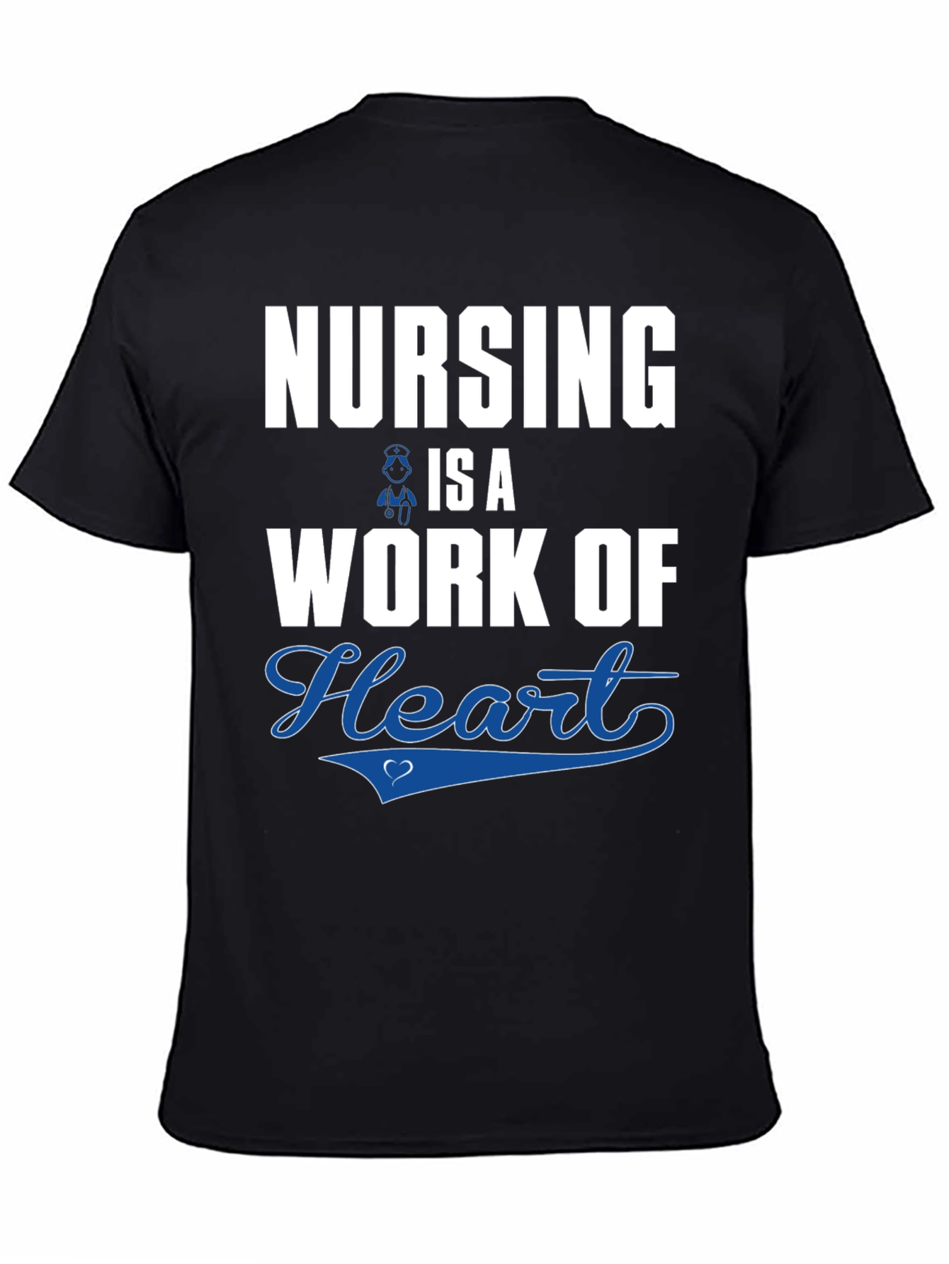 Black Nursing is a Work of Heart T-Shirt view 4