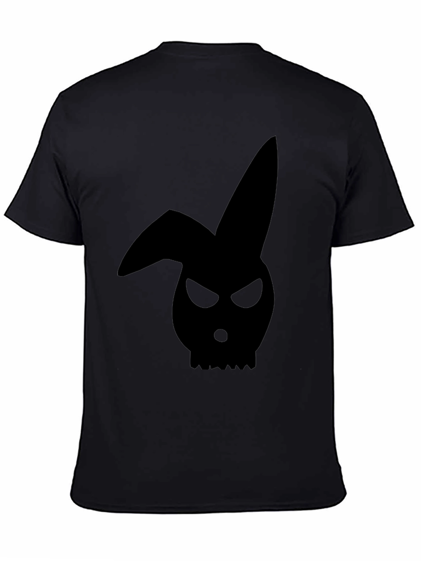 Black Men's Black Bunny Skull Graphic T-Shirt view 4