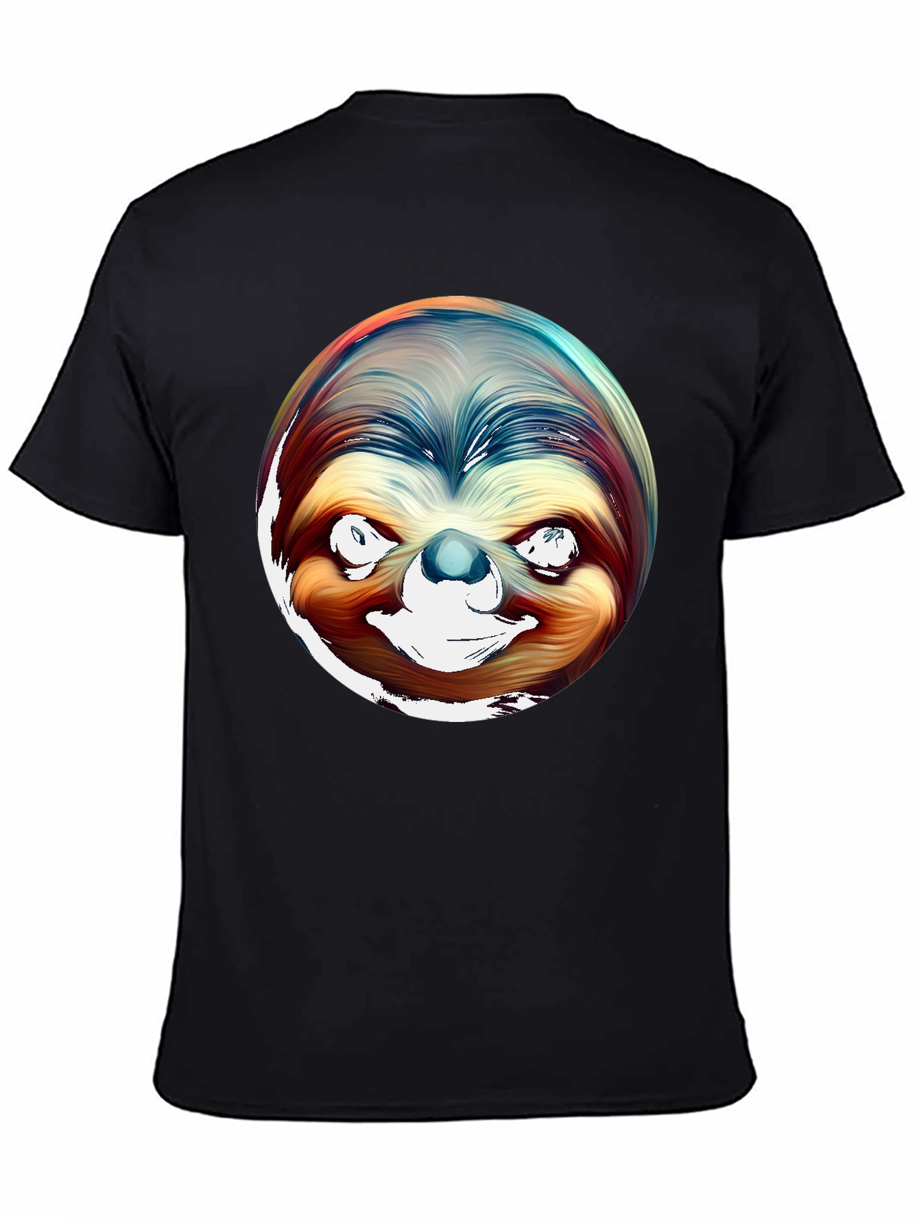 Black Sloth Graphic Tee - Men's Black Cotton T-Shirt view 4