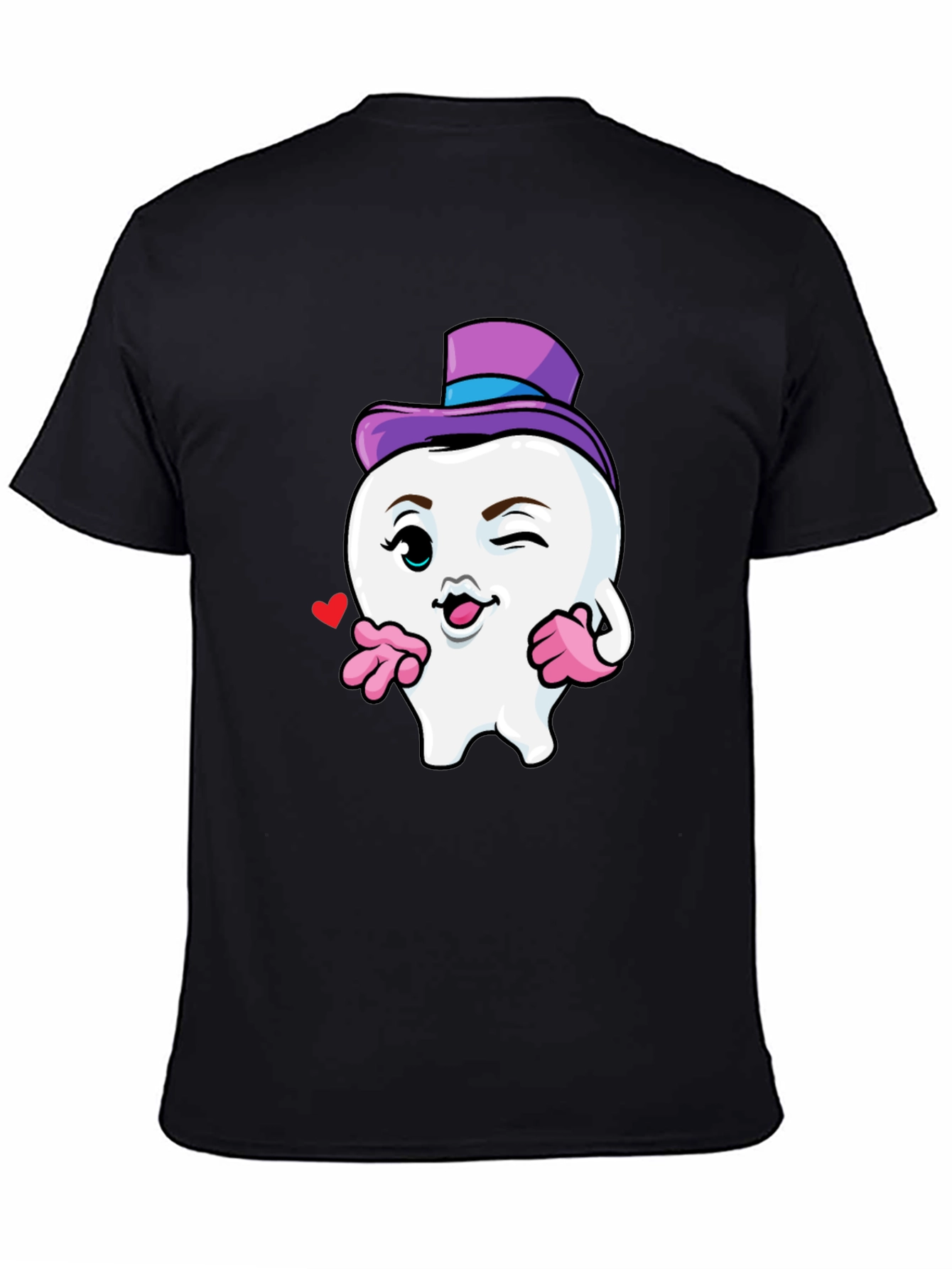 Whimsical Tooth Character Graphic Tee - 4