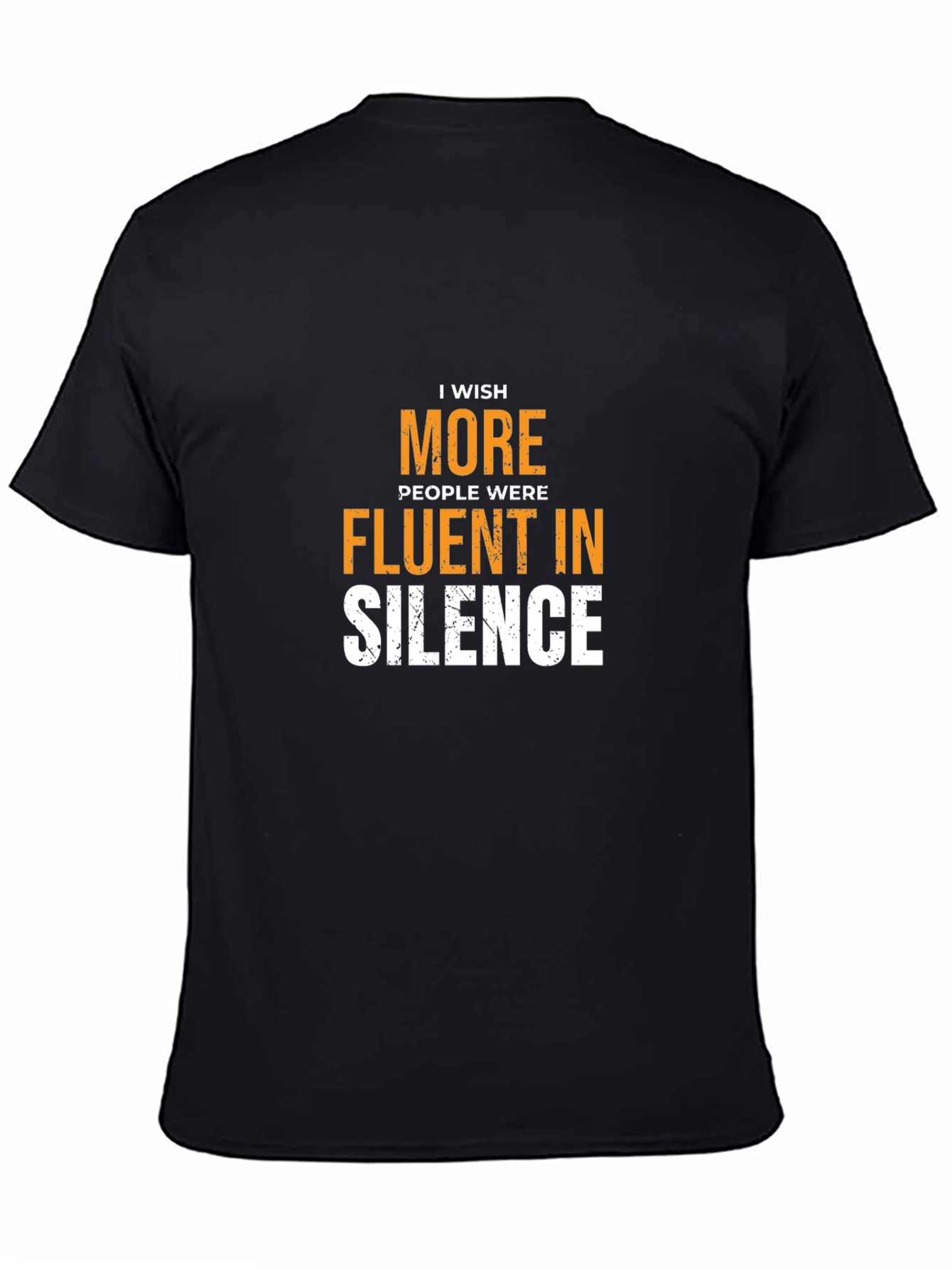 Black Fluent in Silence Graphic Tee - Trendy Slogan Shirt view 4