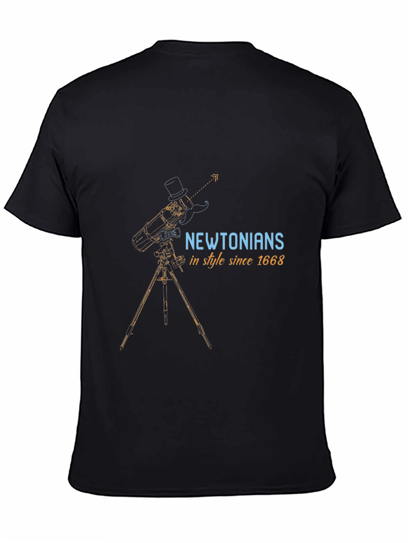 Black Newtonians Style Tee - Since 1668 - Black view 4