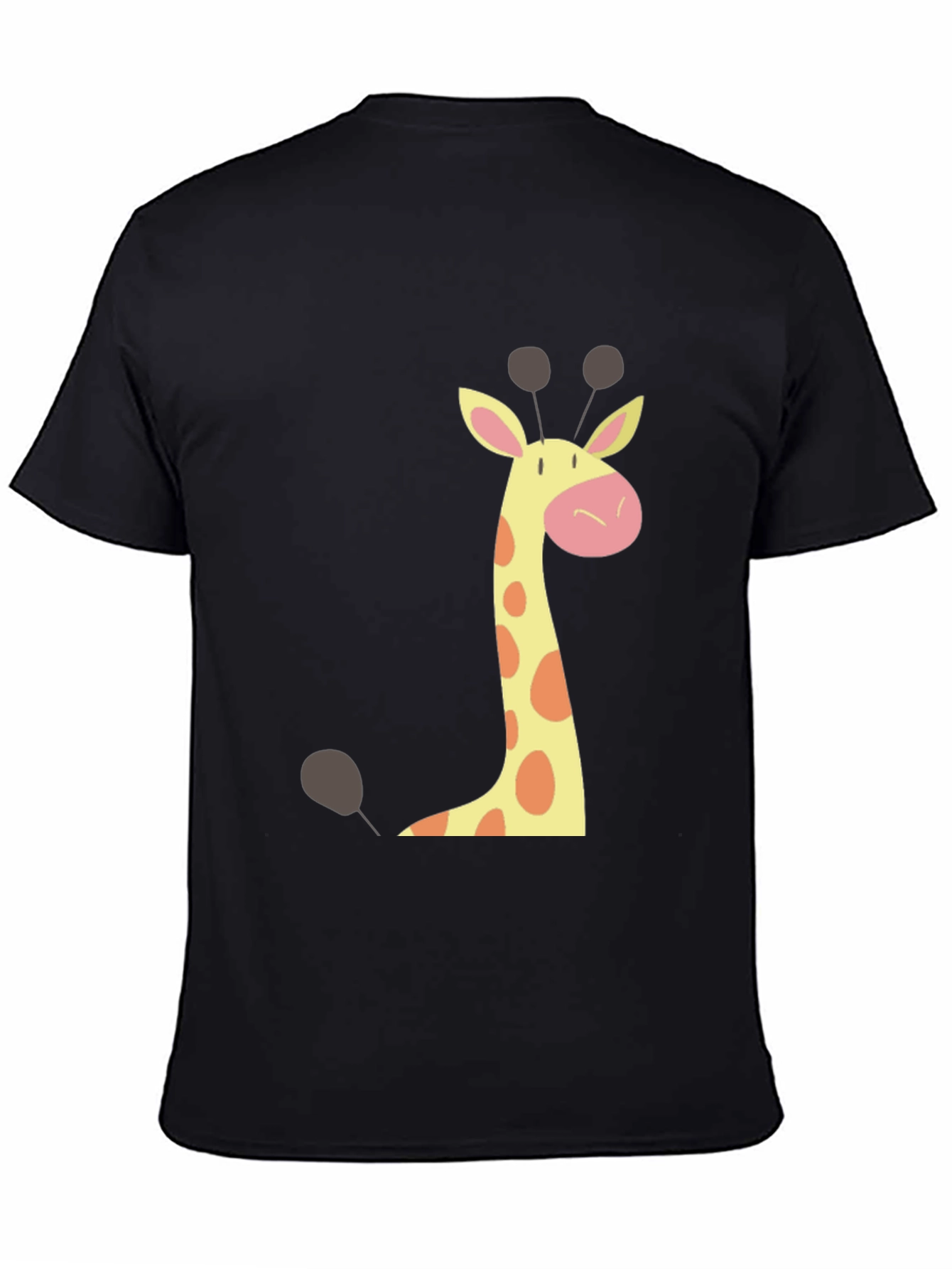 Black Giraffe Graphic Tee - Black Crew Neck T-Shirt view 4