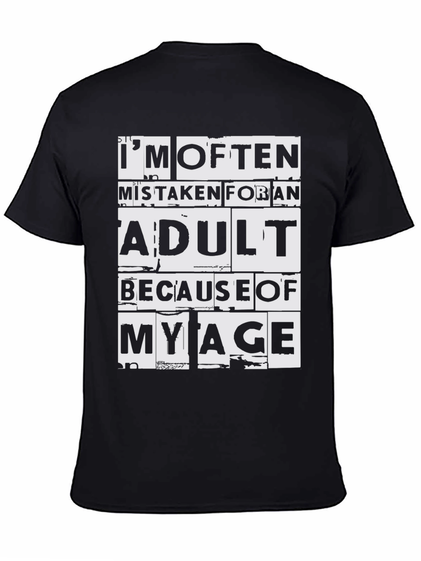 Black I'm Often Mistaken Adult T-Shirt view 4
