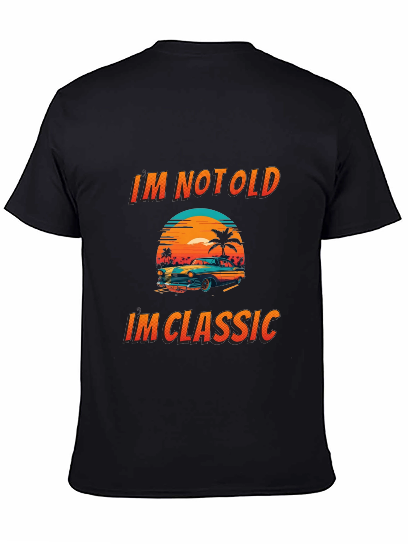 Black Classic Car Graphic T-Shirt - Im Not Old, Im Classic view 4