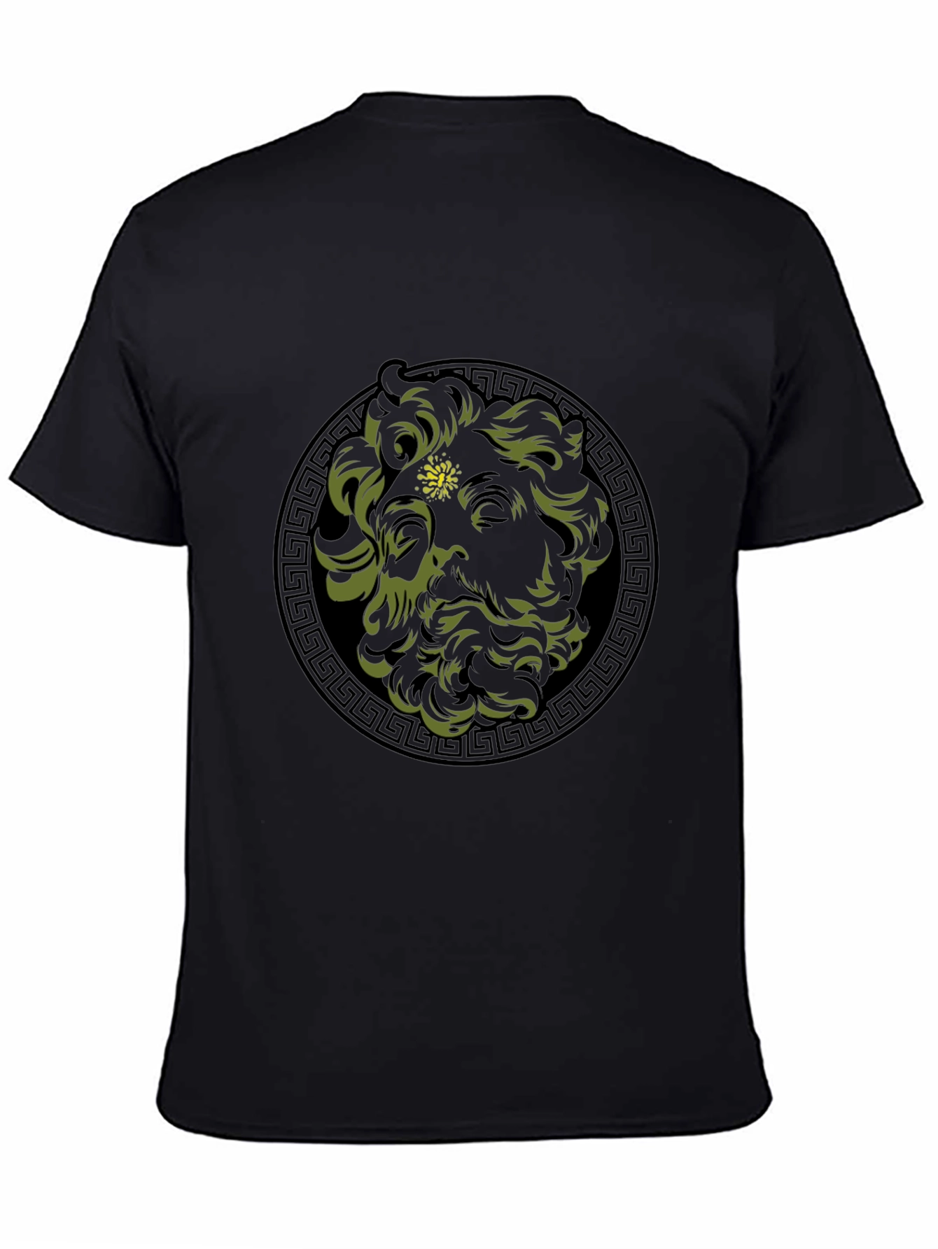 Black Greek God Medusa Graphic Tee - Black view 4