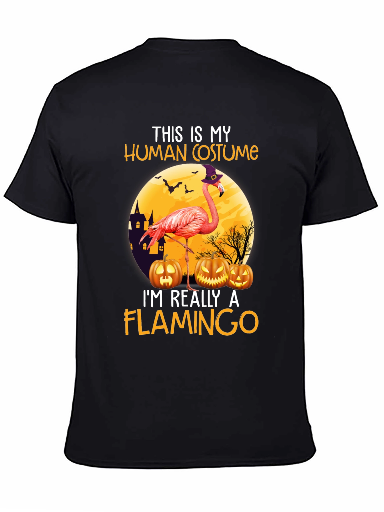 Black Flamingo Halloween Costume T-Shirt view 4