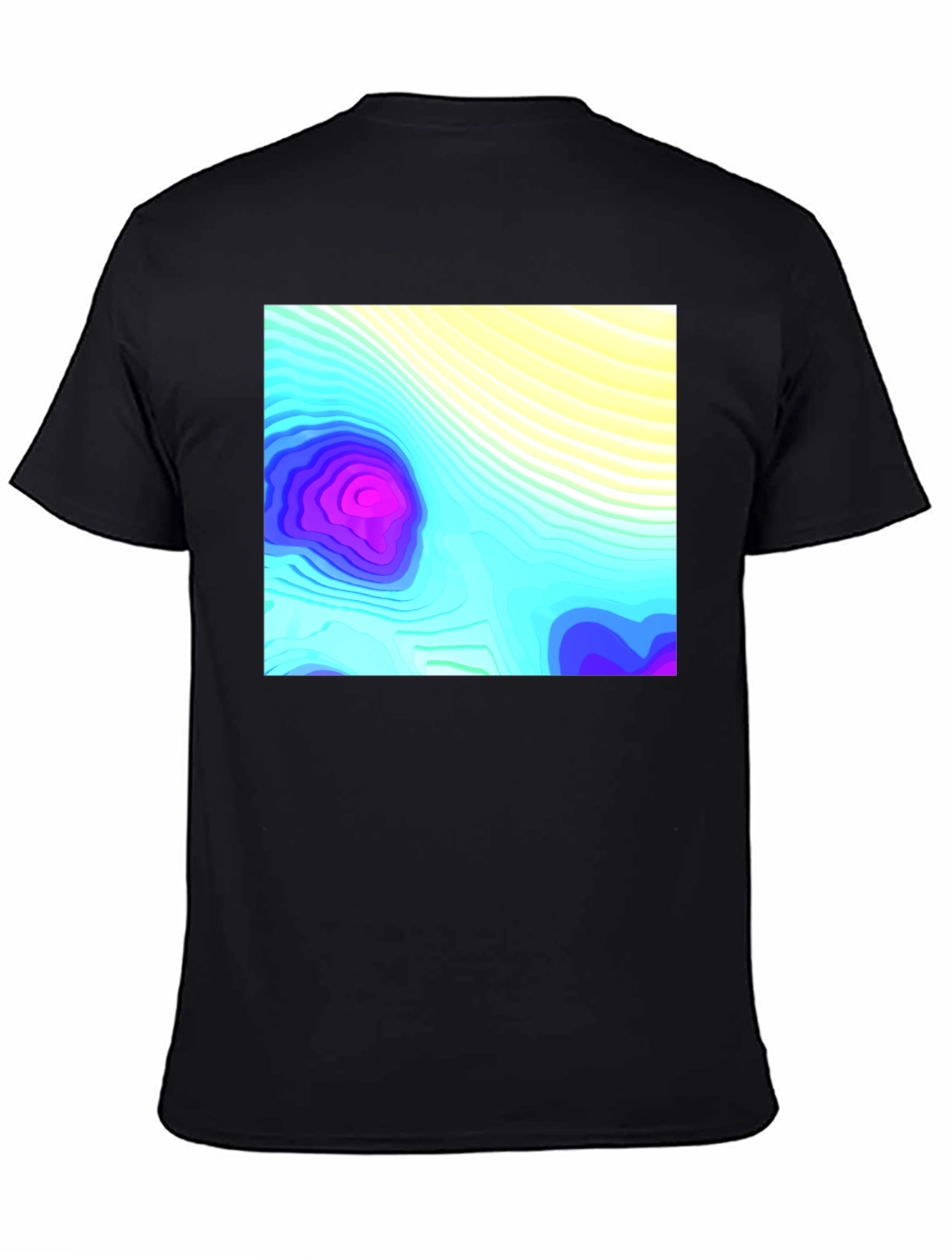 Black Topo Graphic Black T-Shirt view 4