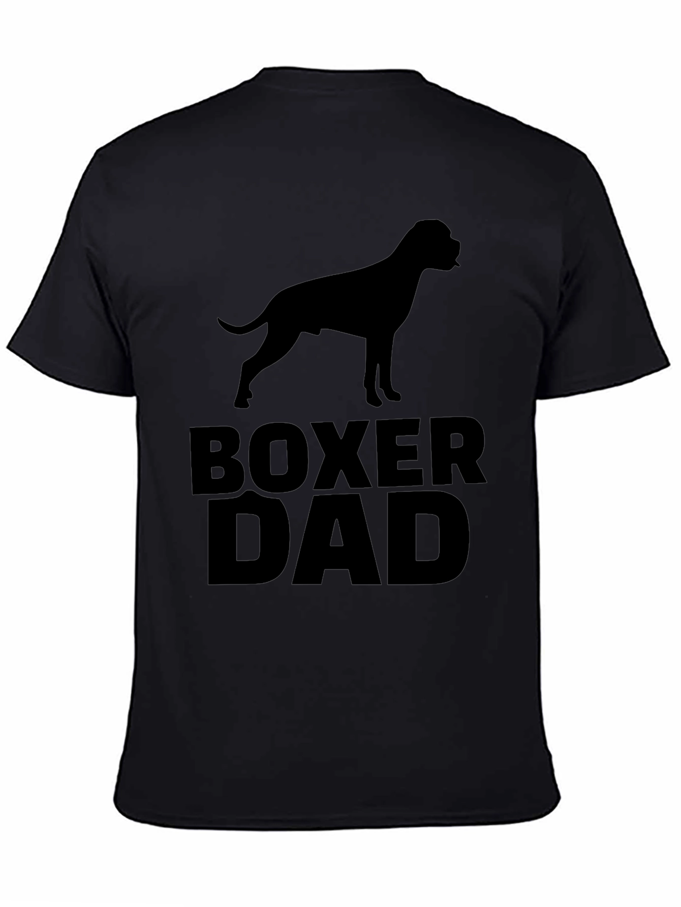 Black Boxer Dad Graphic T-Shirt - Black Dog Lover Tee view 4