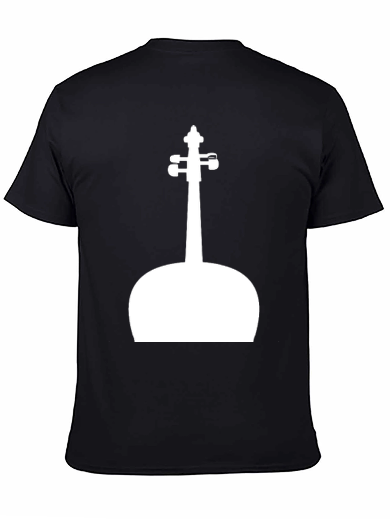 Black Violin Silhouette Graphic Black Tee view 4