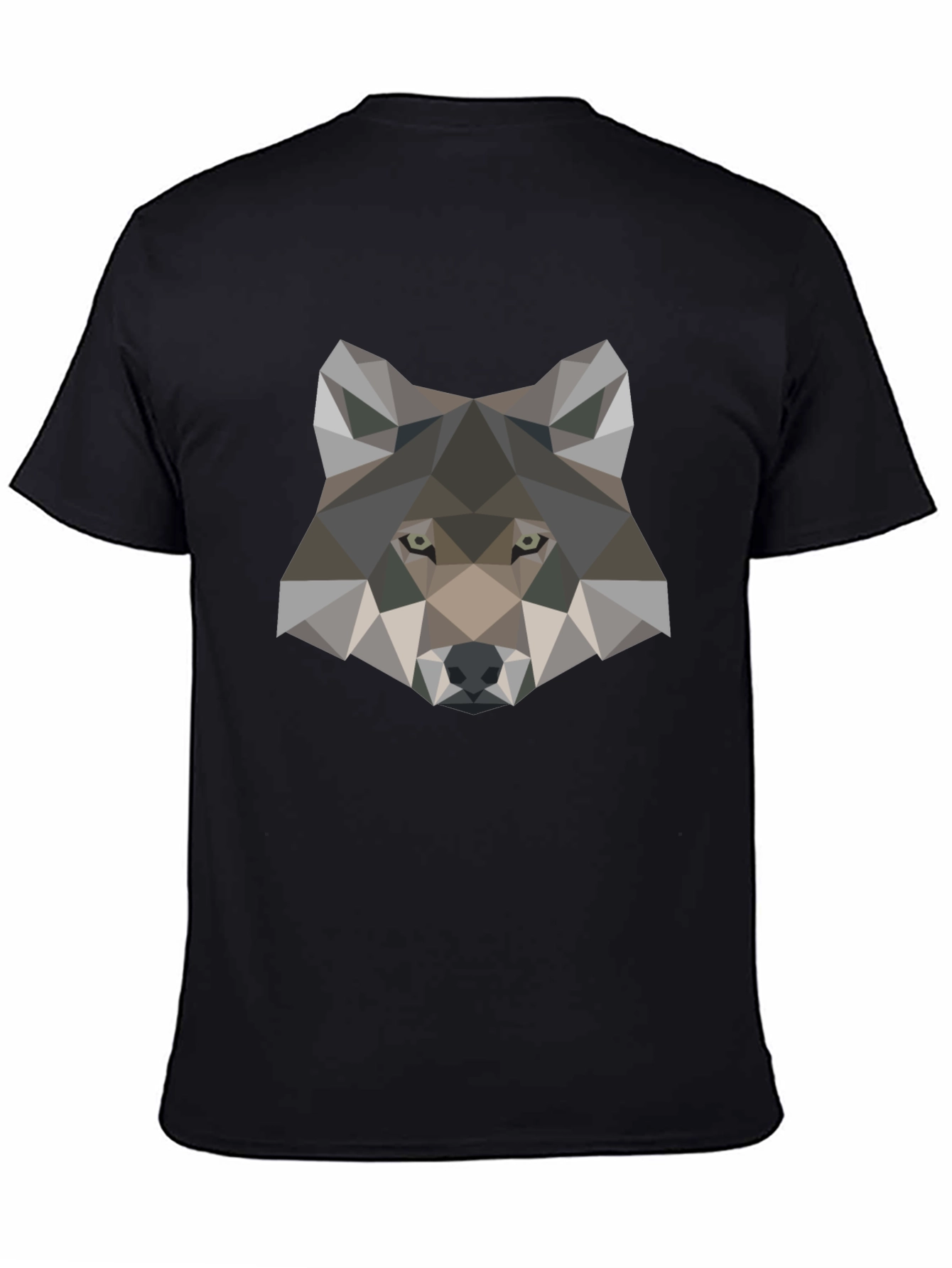 Black Geometric Wolf Graphic Tee - Stylish Men's T-Shirt view 4