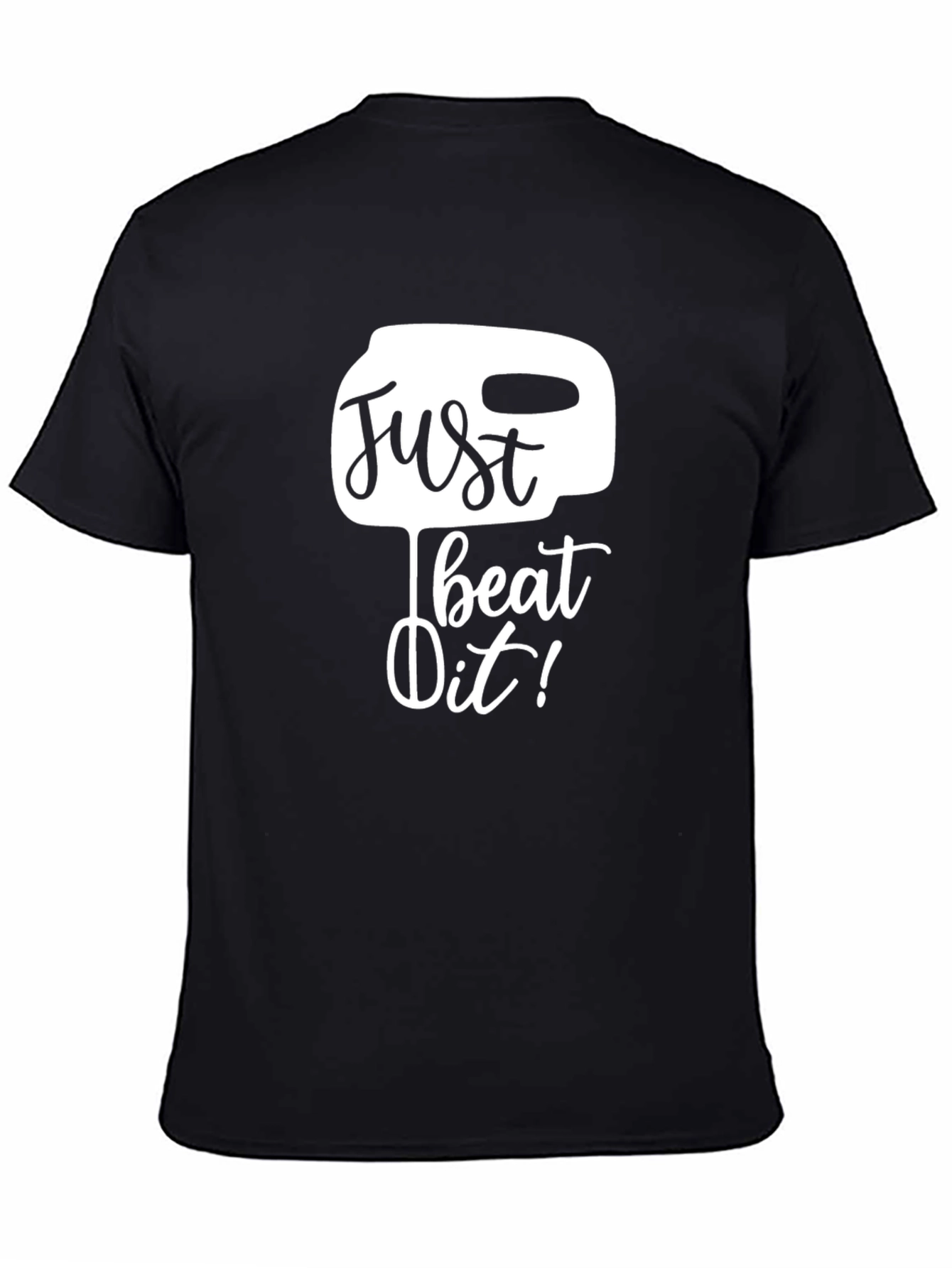 Black Just Beat It! Graphic Tee - Black Cotton Blend view 4