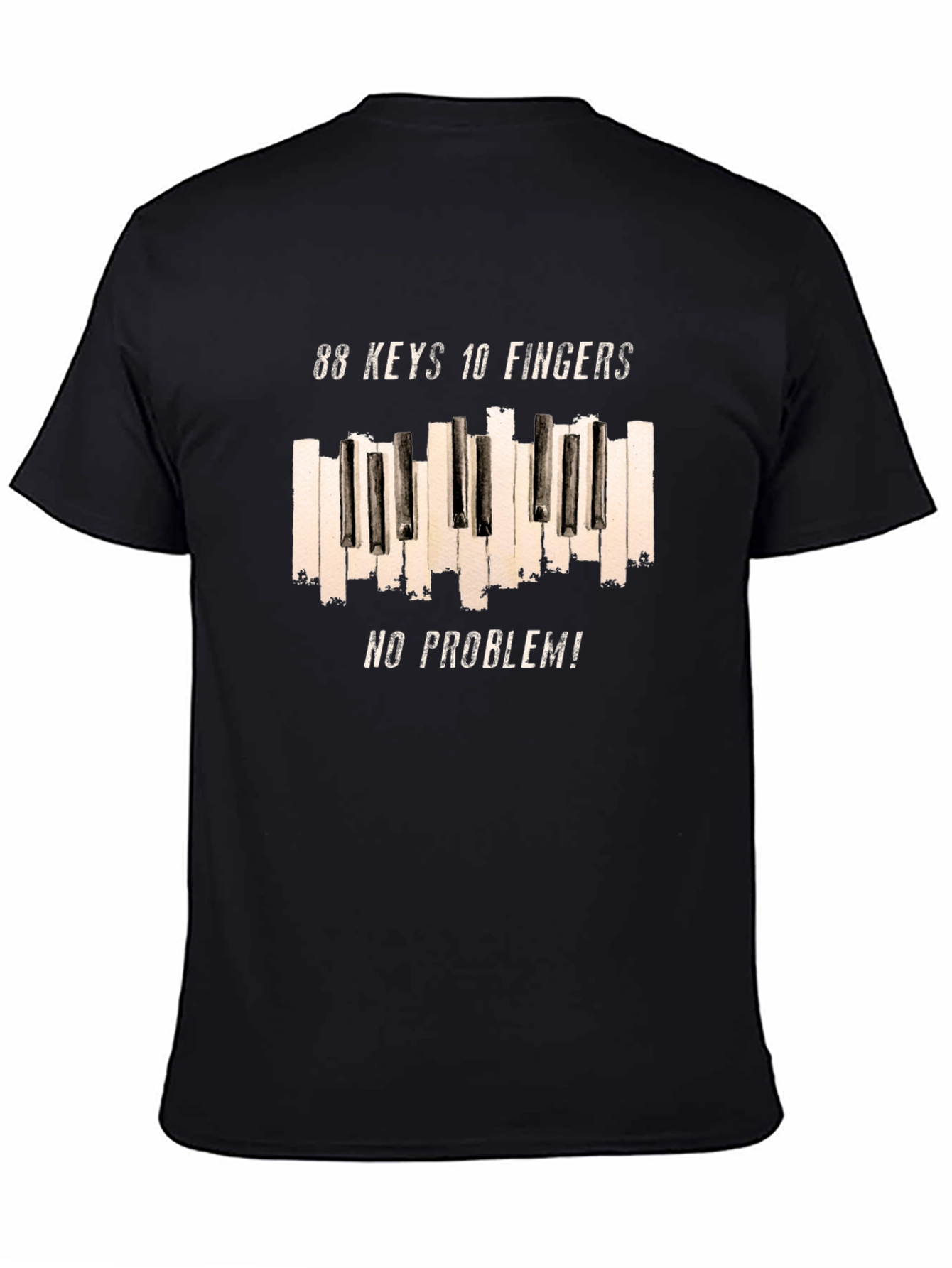 Black 88 Keys 10 Fingers No Problem T-Shirt view 4