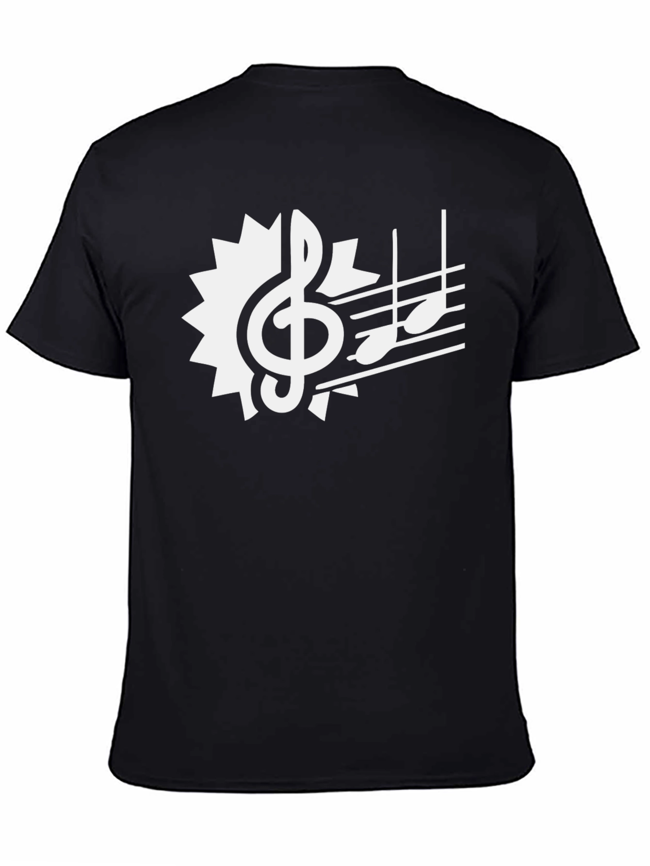 Black Musical Gear T-Shirt - Black Cotton Tee view 4