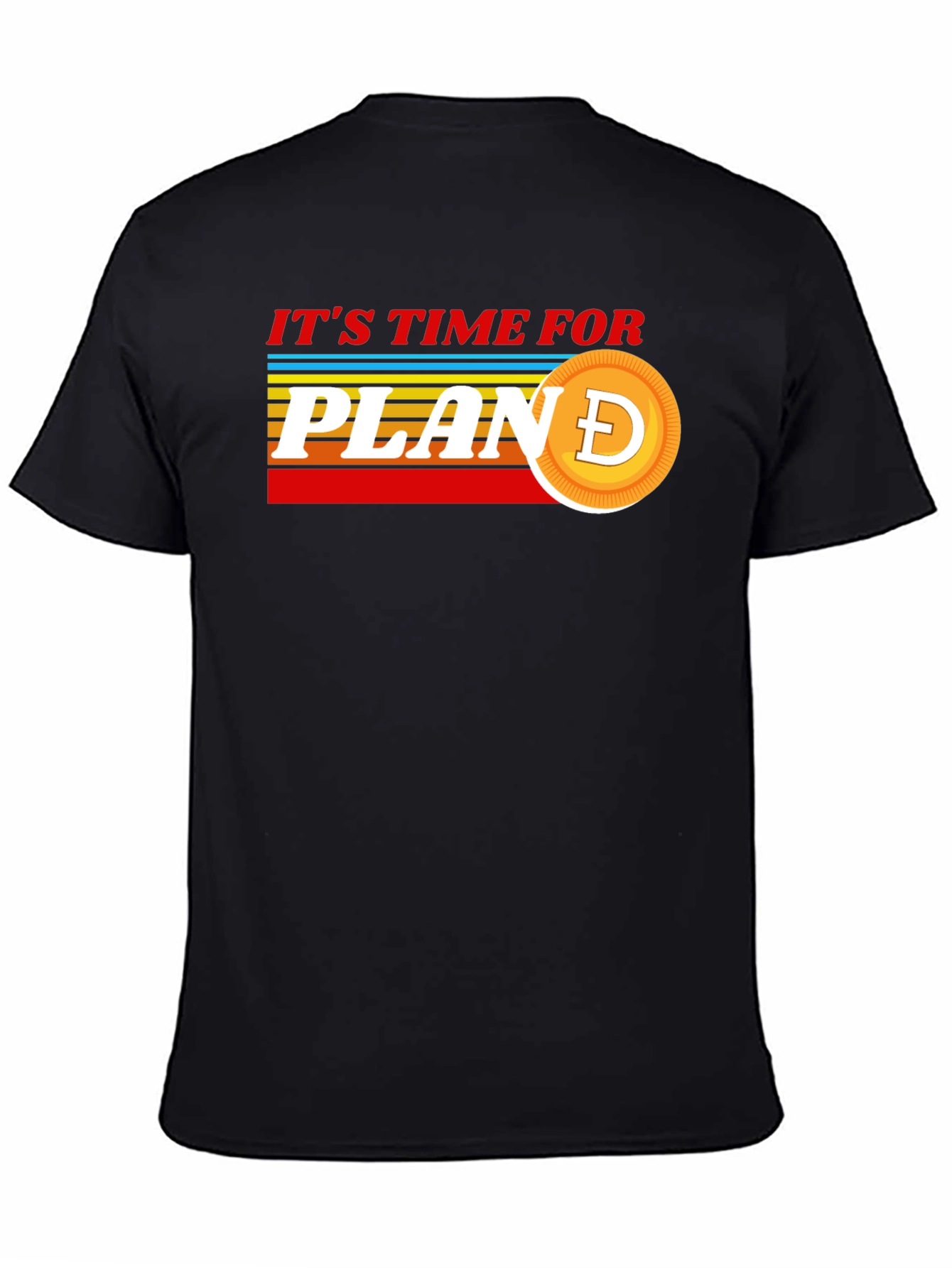 Black It's Time For Plan Doge T-Shirt view 4