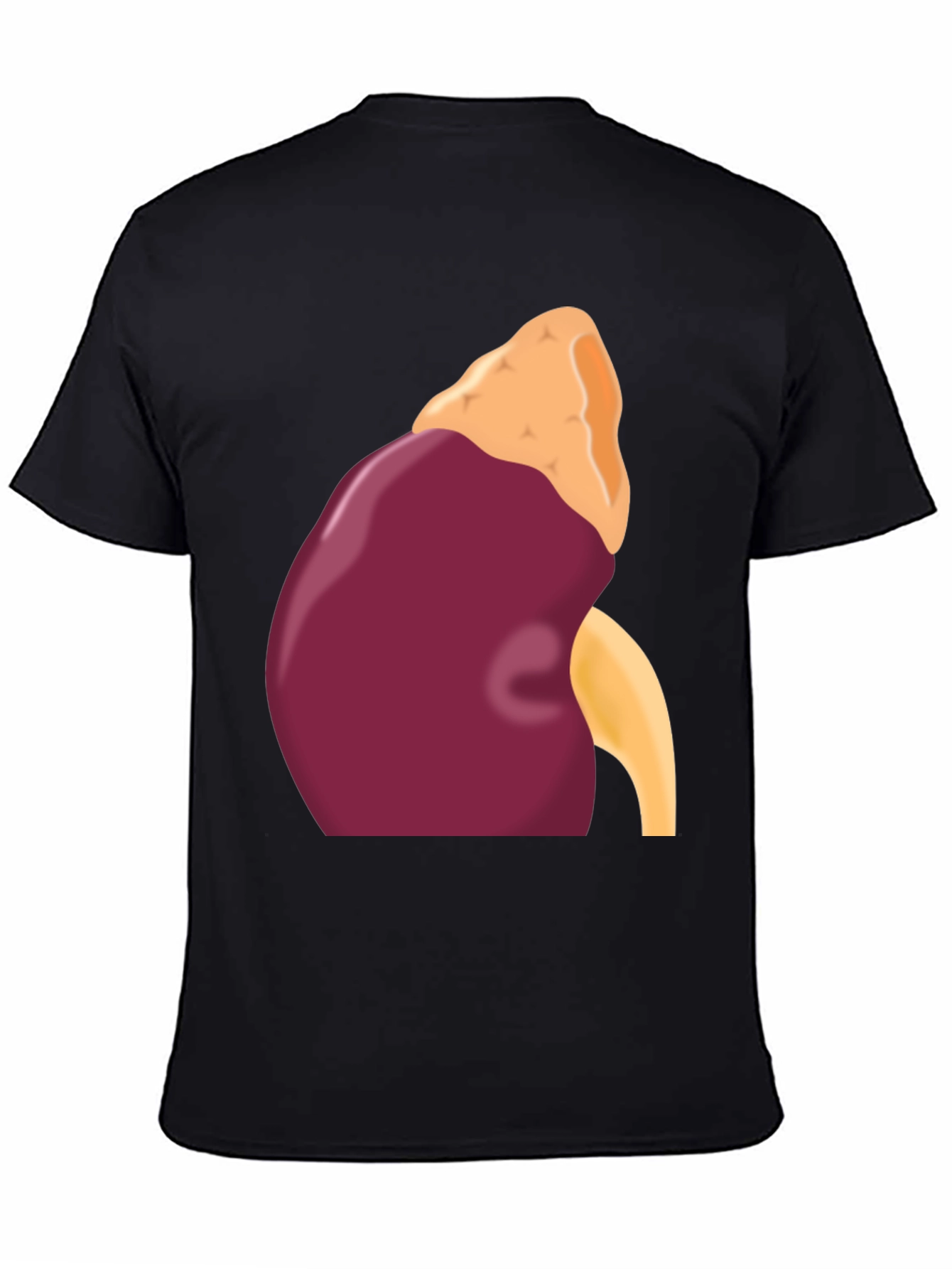 Black Kidney Graphic Black T-Shirt view 4
