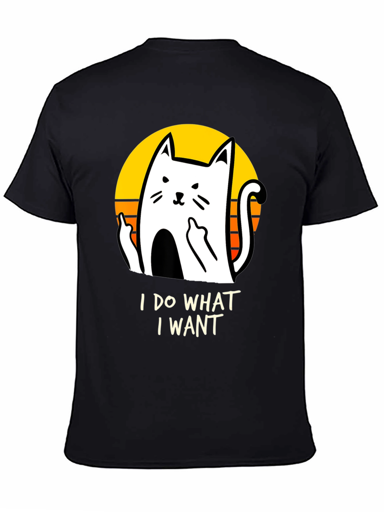 Black I Do What I Want Cat Graphic Tee view 4