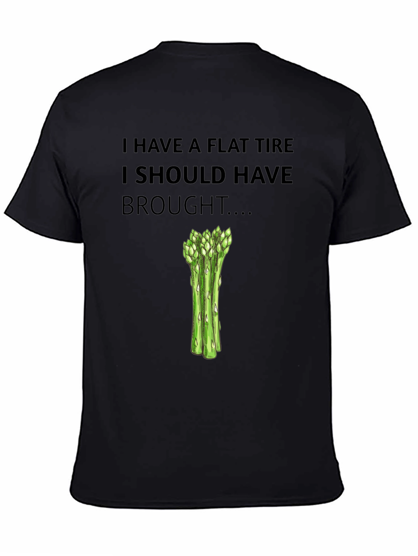 Black Flat Tire Asparagus T-Shirt Funny Car Mechanic view 4