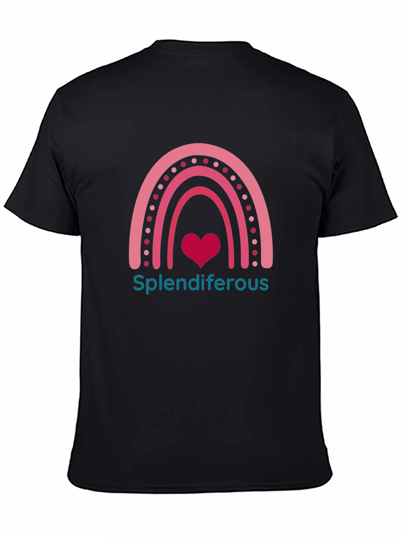 Black Splendiferous Rainbow Heart Graphic Tee view 4