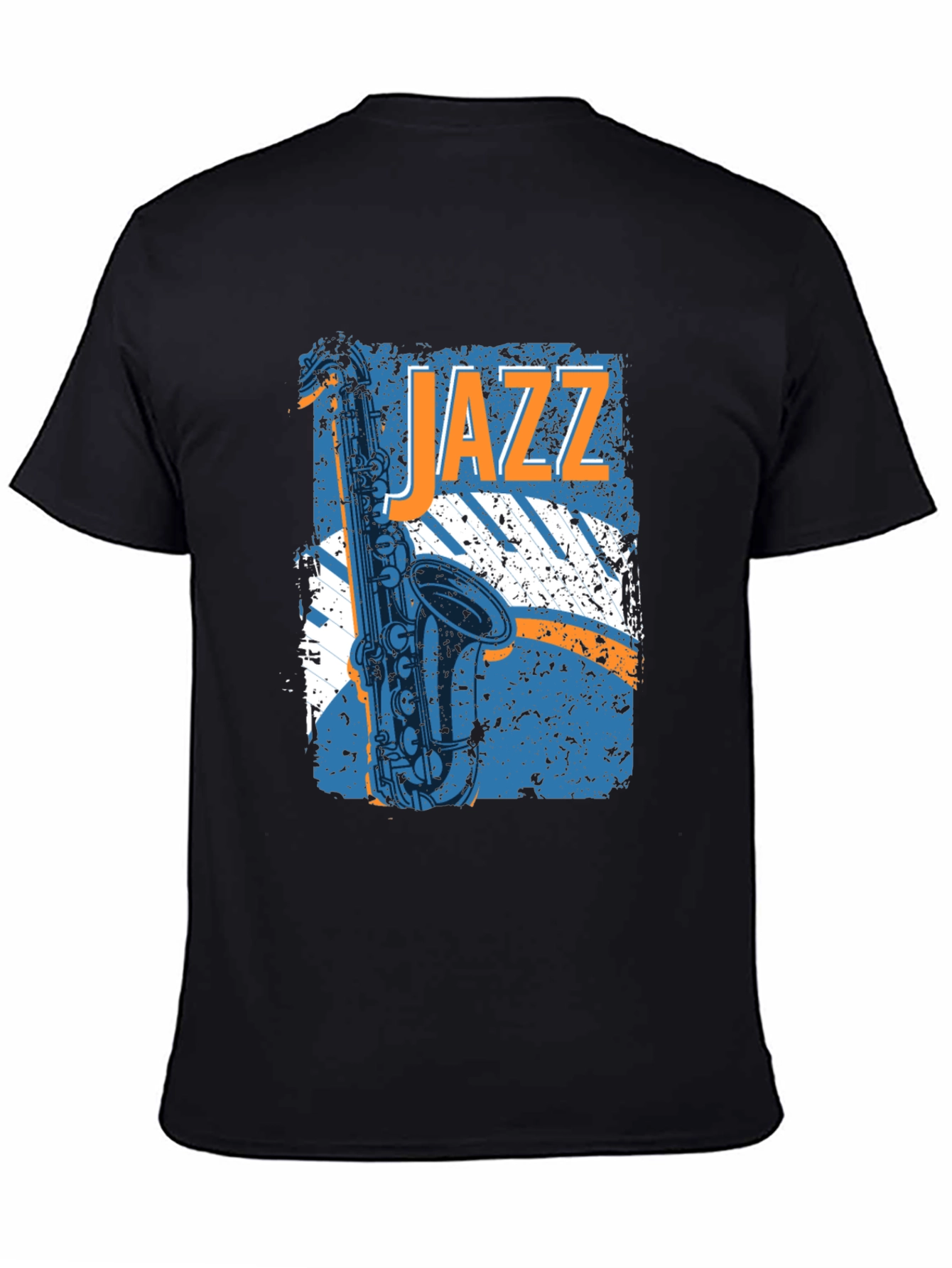 Black Jazz Saxophone Graphic T-Shirt - Music Lover Tee view 4