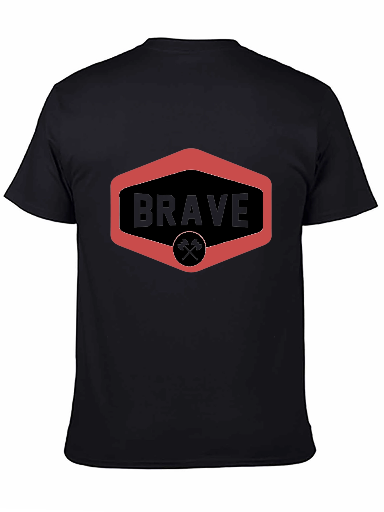 Black Brave Graphic Tee - Black Crew Neck view 4