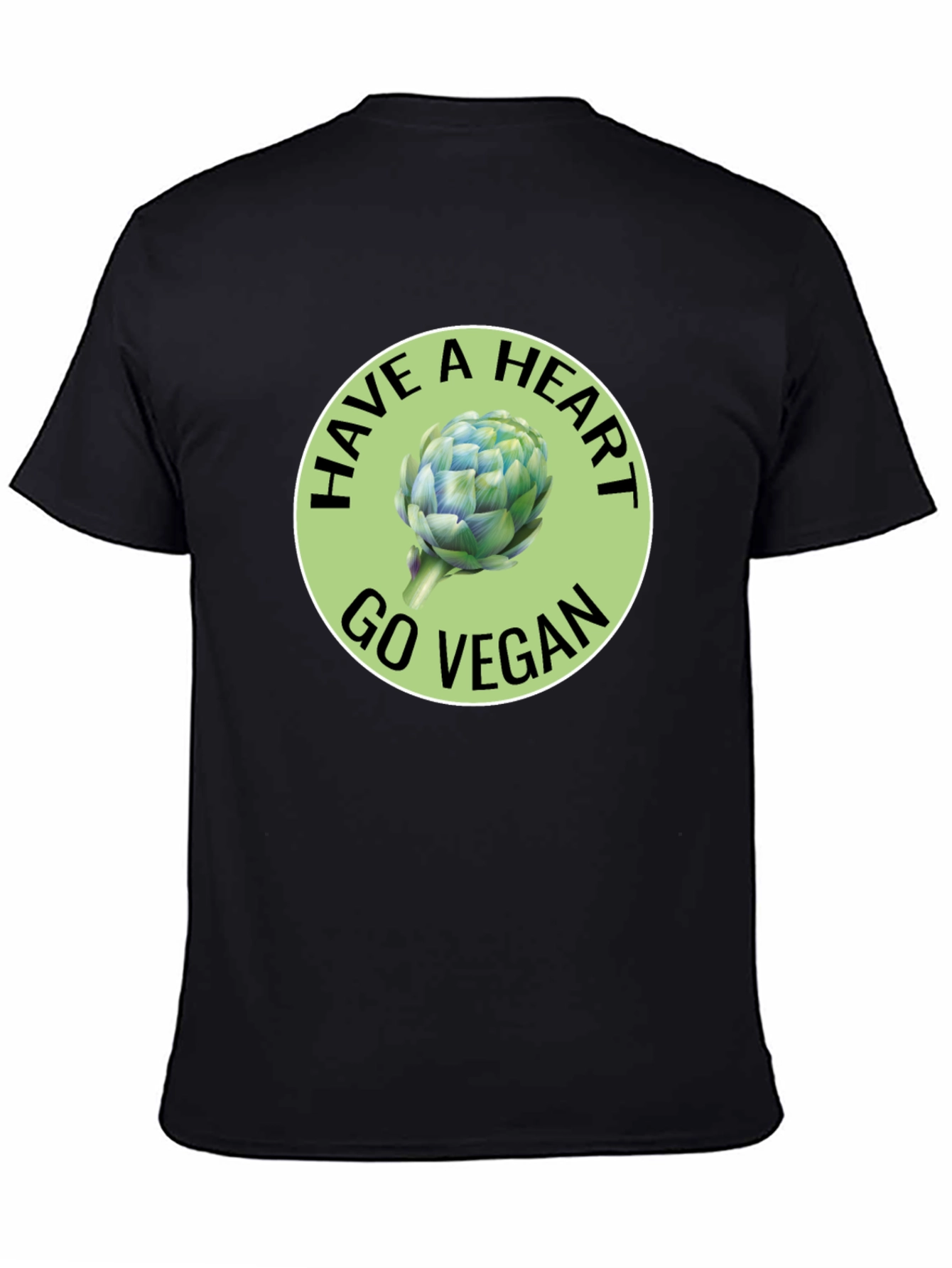 Black Vegan Heart Artichoke Graphic Tee view 4