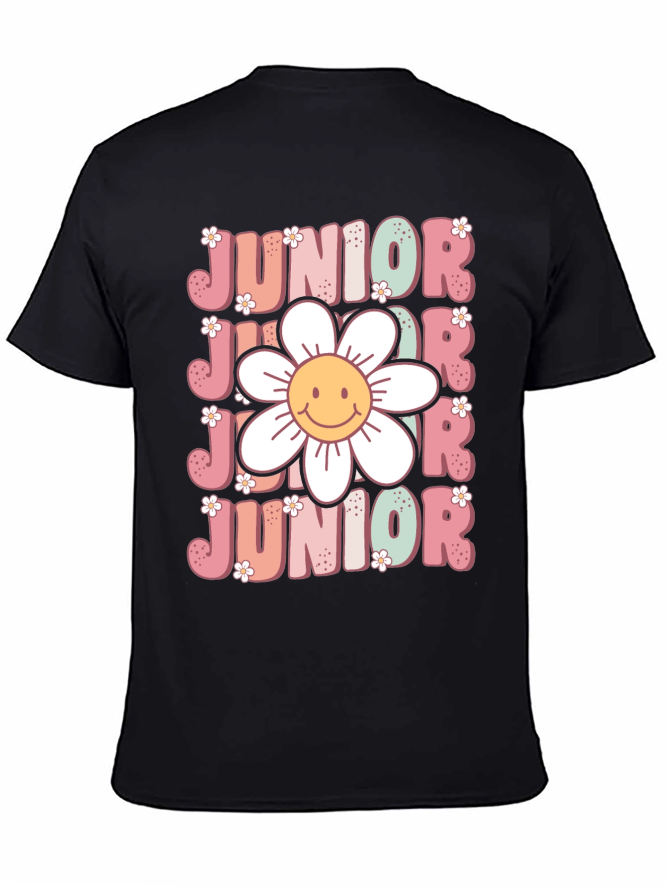 Black Junior Smiley Face T-Shirt view 4