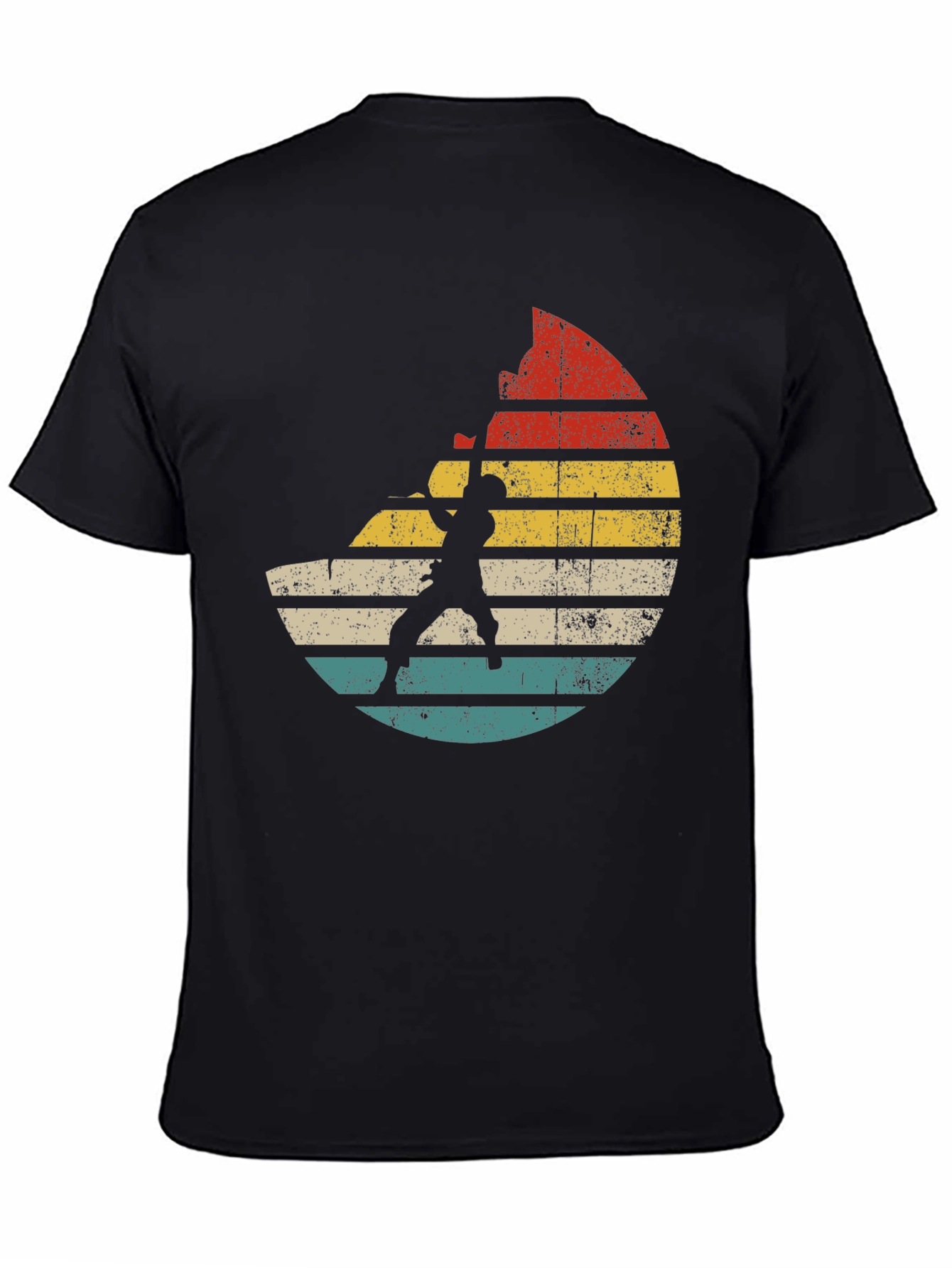 Black Vintage Climbing Sunset Graphic Tee view 4