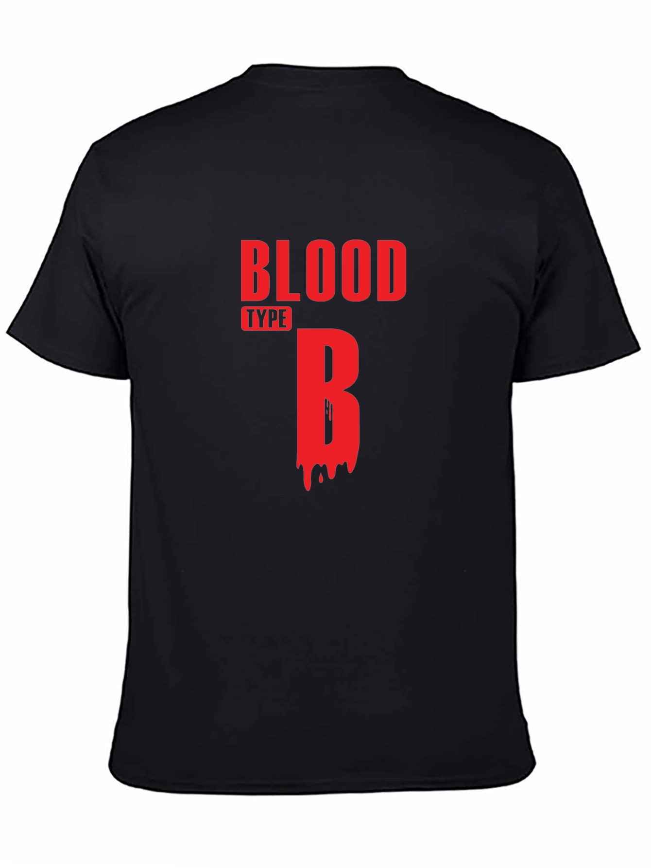Black Blood Type B Graphic T-Shirt - Casual Cotton Tee view 4