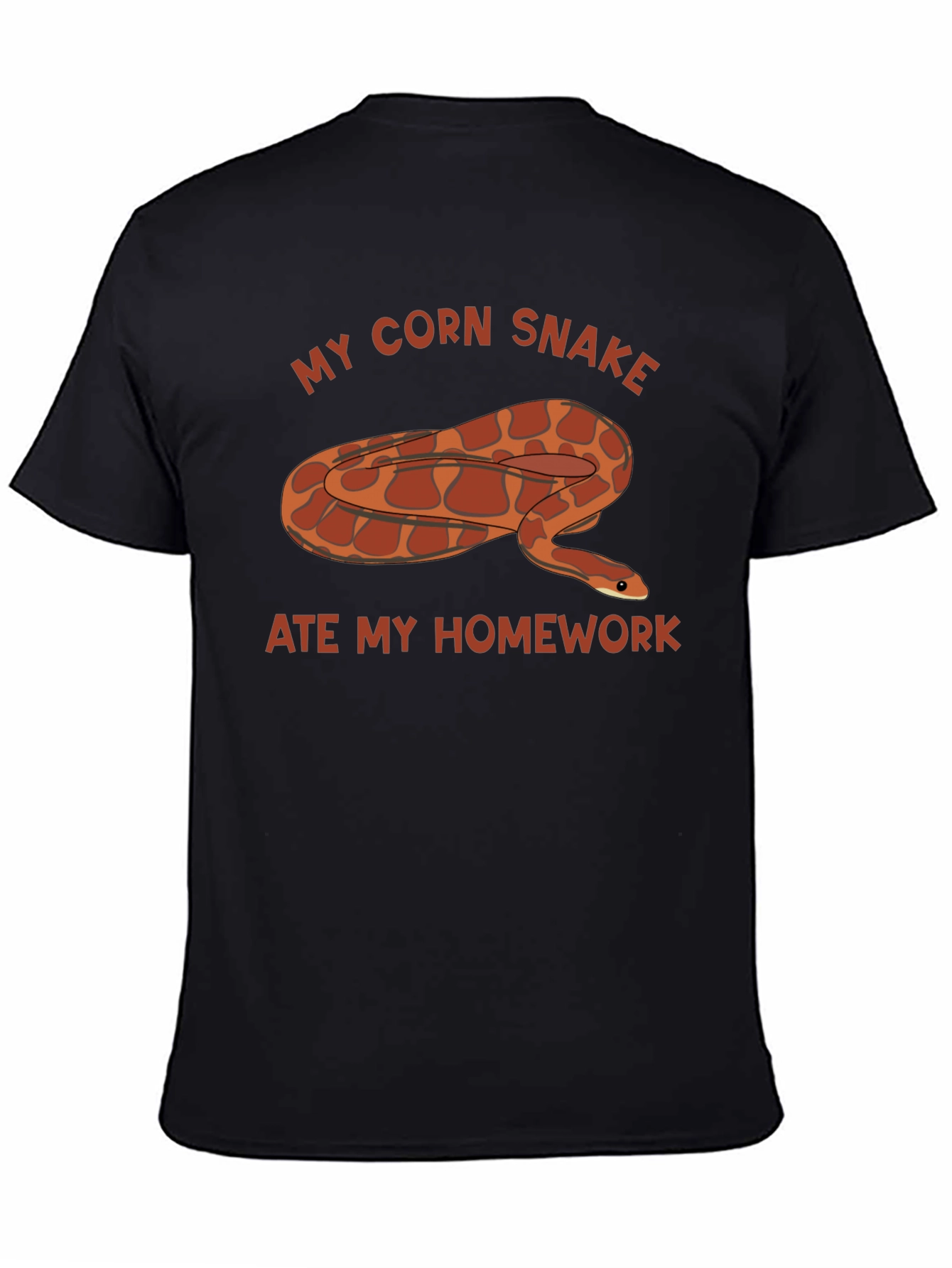 Black My Corn Snake Ate My Homework T-Shirt view 4