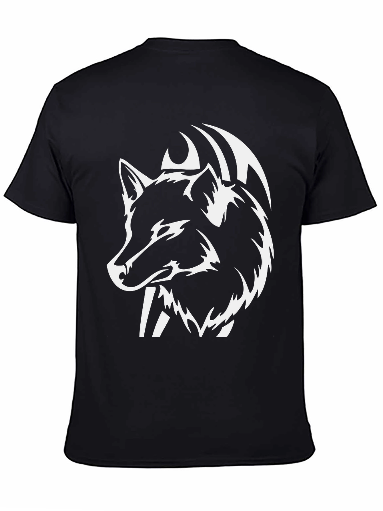 Black Black Wolf Graphic Tee - Stylish Animal Print Shirt view 4