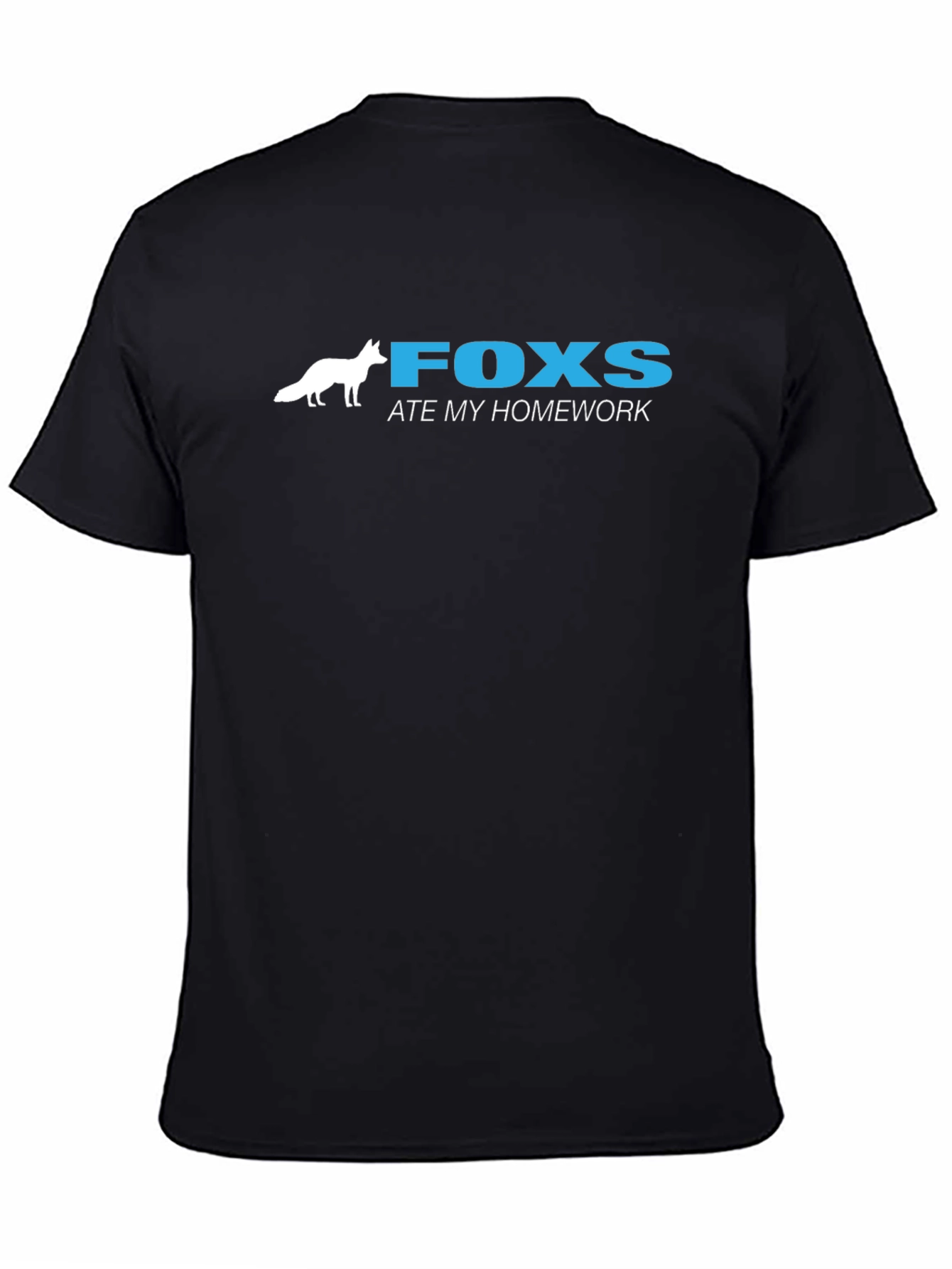 Black Fox Ate My Homework Graphic T-Shirt - Black view 4