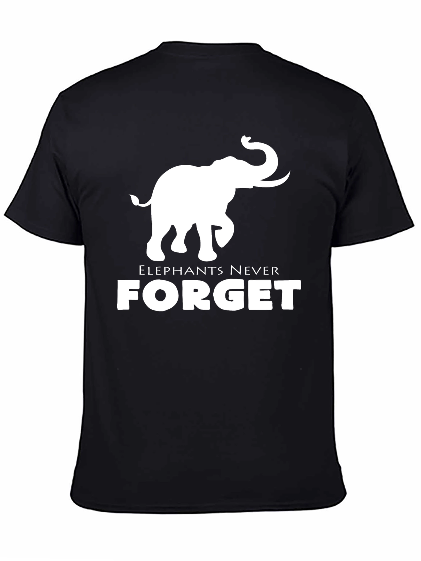 Black Elephant Never Forget Black Graphic Tee view 4