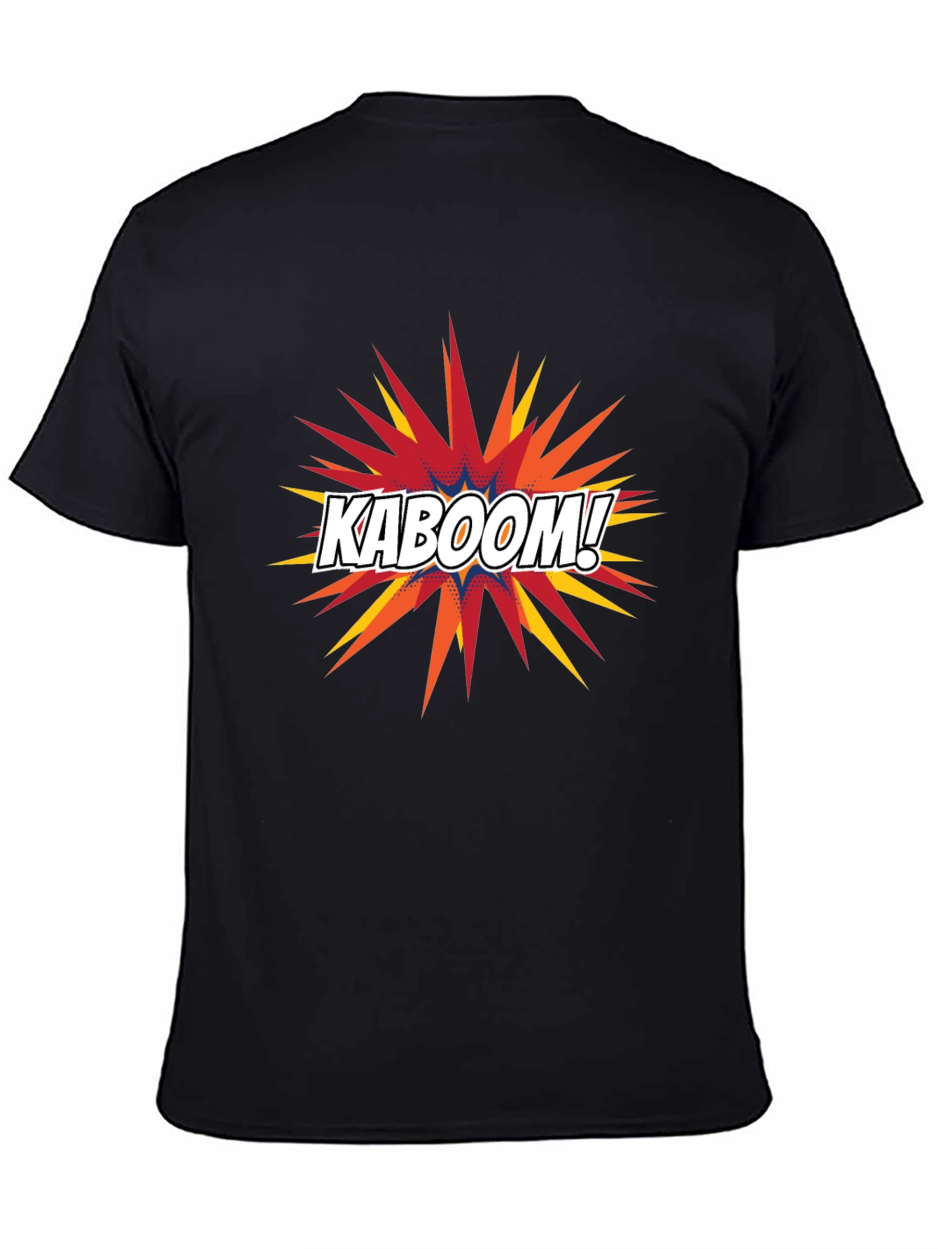 Black Kaboom Graphic Tee - Black Cotton Comfort Fit view 4