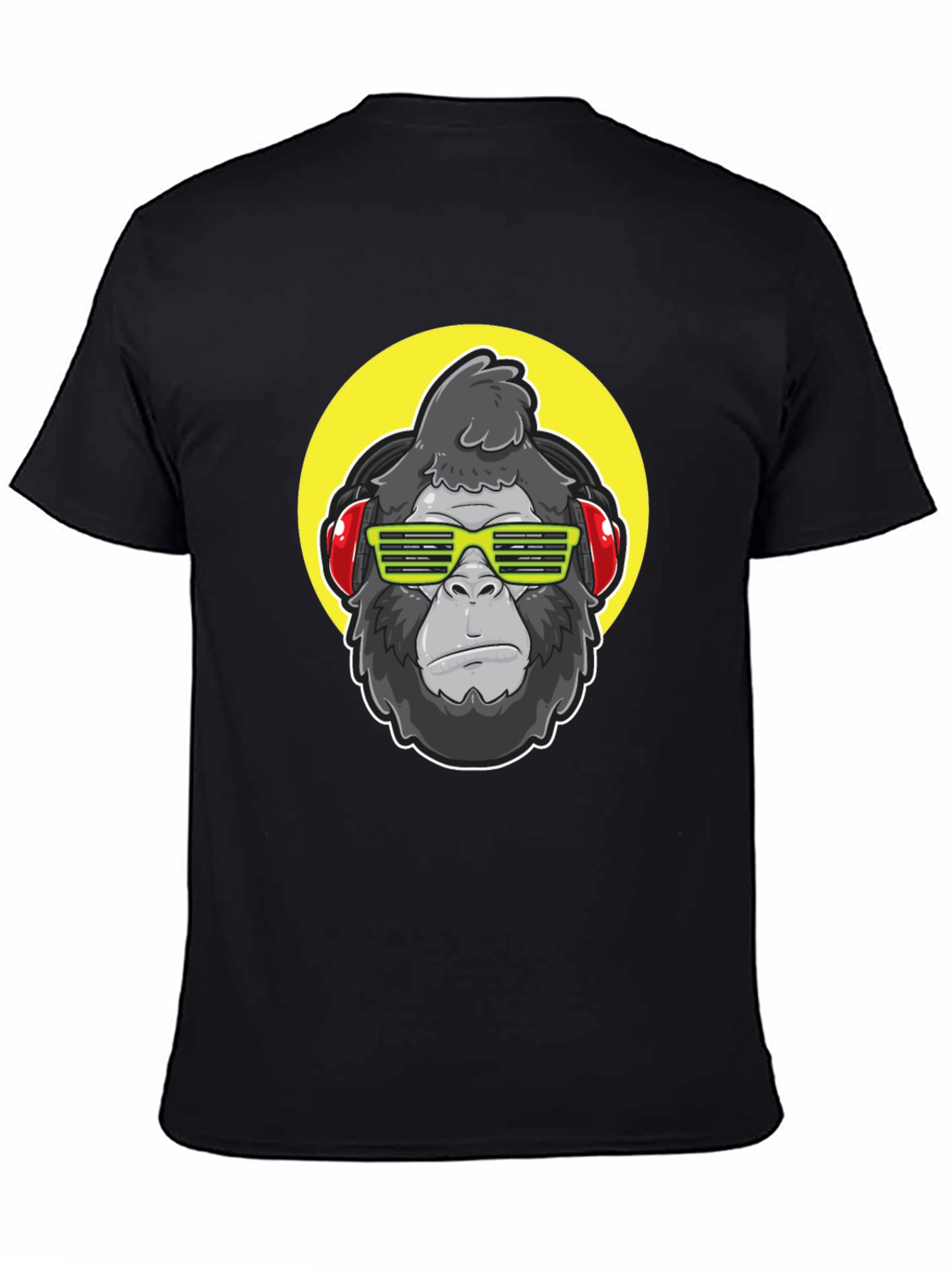 Black Cool Gorilla Graphic Tee - Music Lover Style view 4