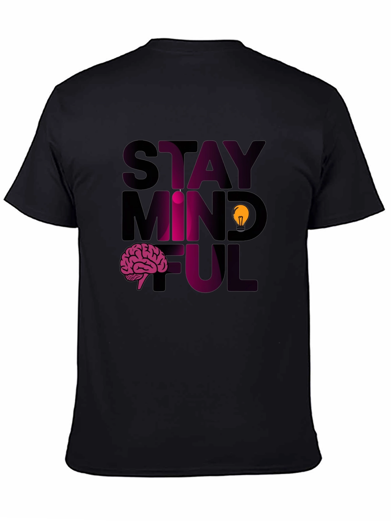 Black Stay Mindful Graphic Tee view 4
