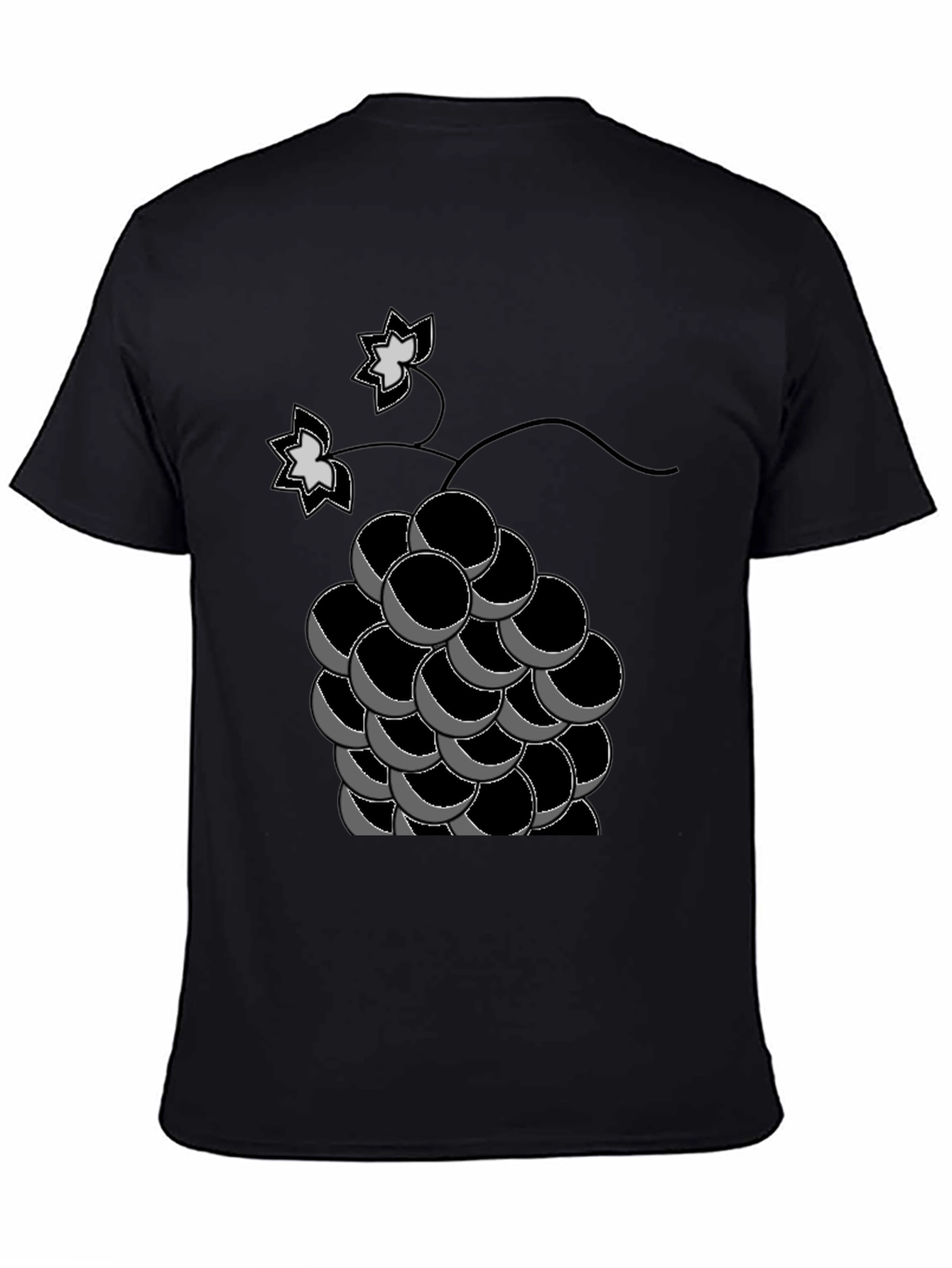 Black Grapes Graphic Tee - Black Cotton T-Shirt view 4