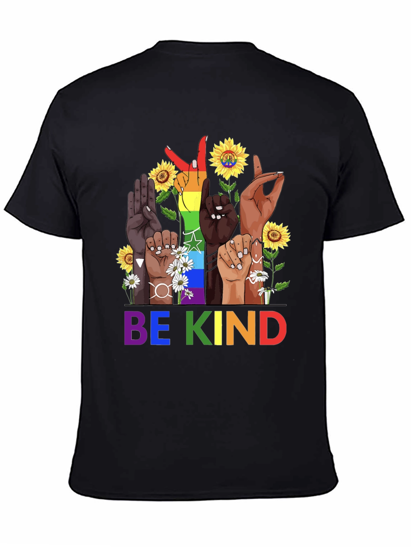Black Be Kind Diversity Hands Graphic Tee - Unisex view 4