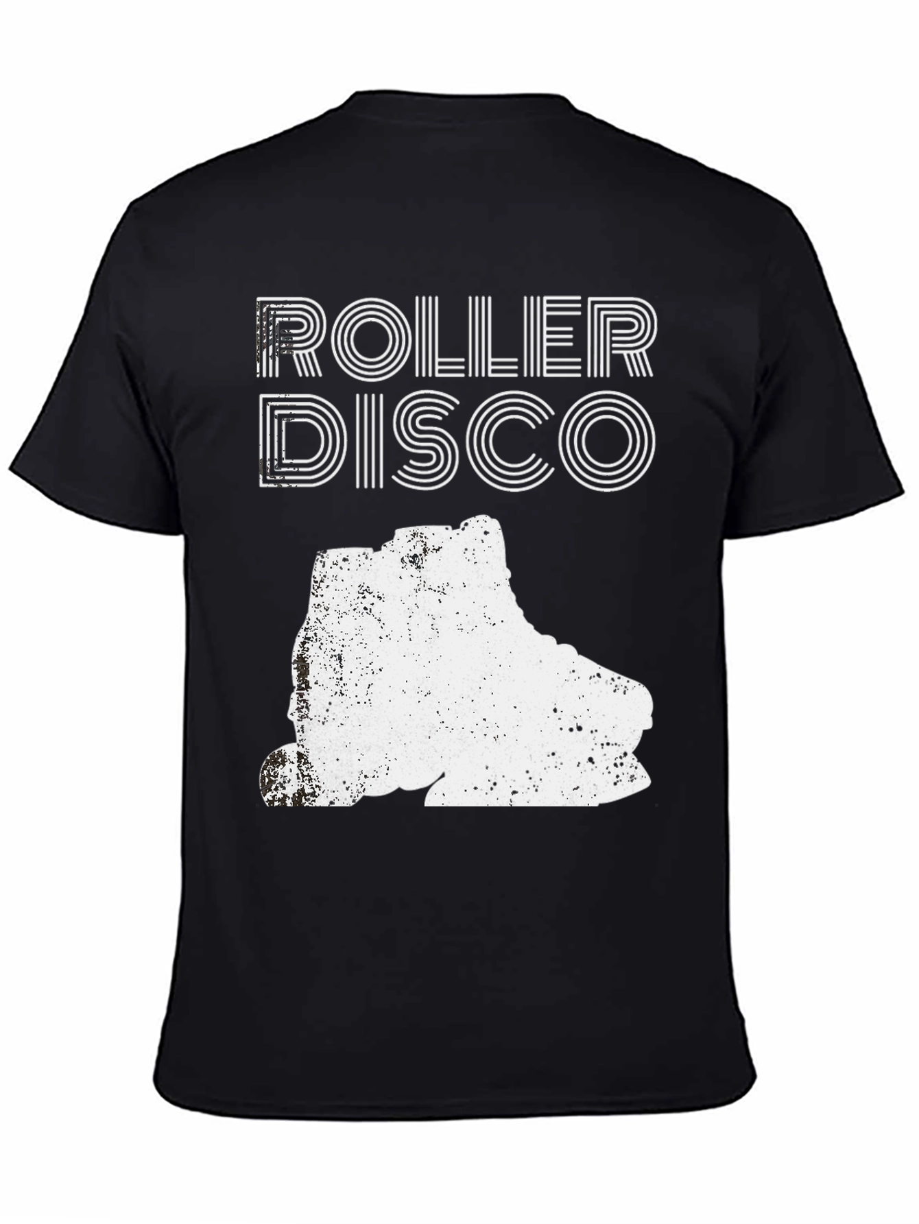 Black Roller Disco Graphic Tee - Retro Skate Design view 4
