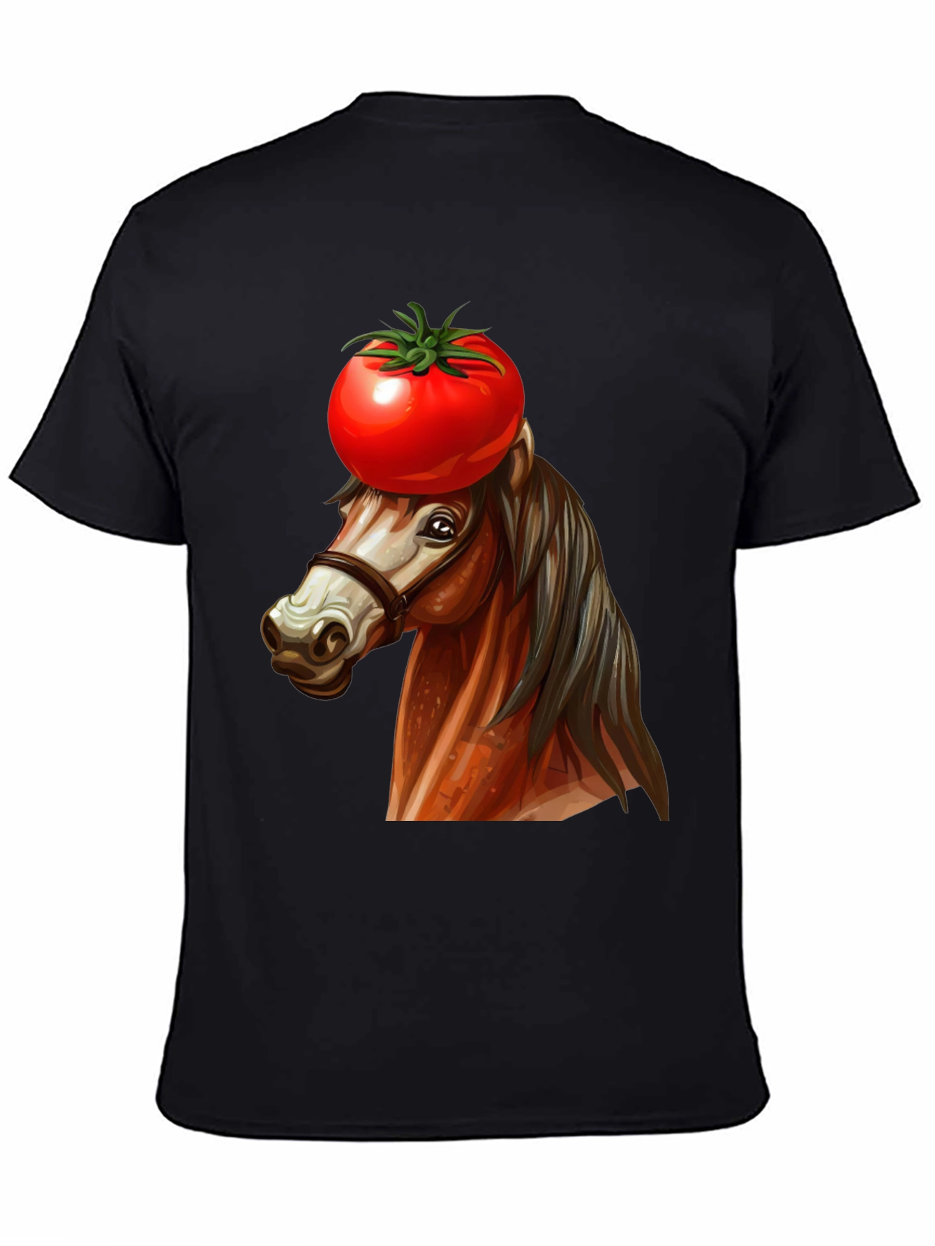 Black Tomato-Headed Horse Graphic Tee view 4