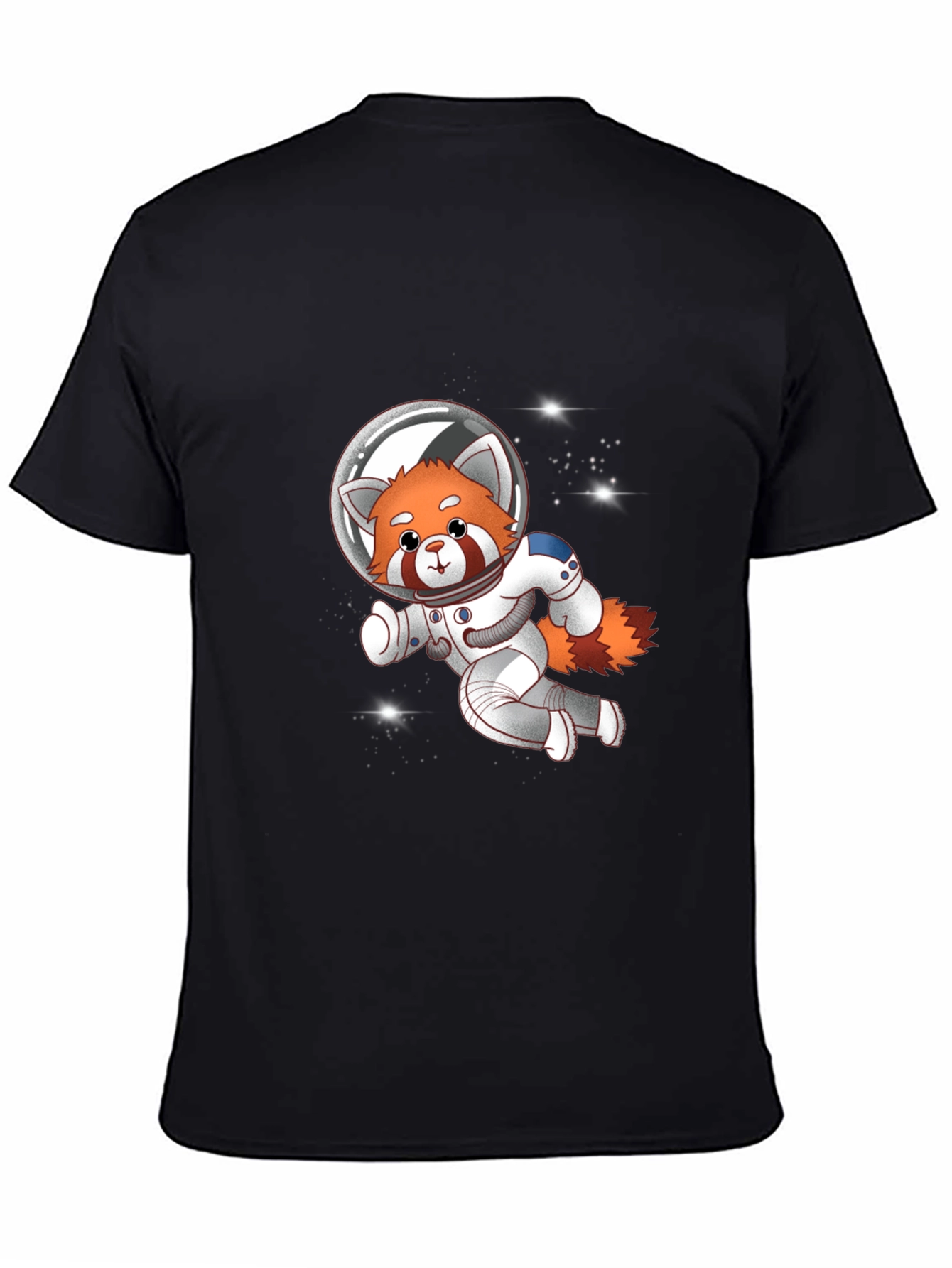 Black Red Panda Astronaut T-Shirt - Galaxy Explorer Tee view 4