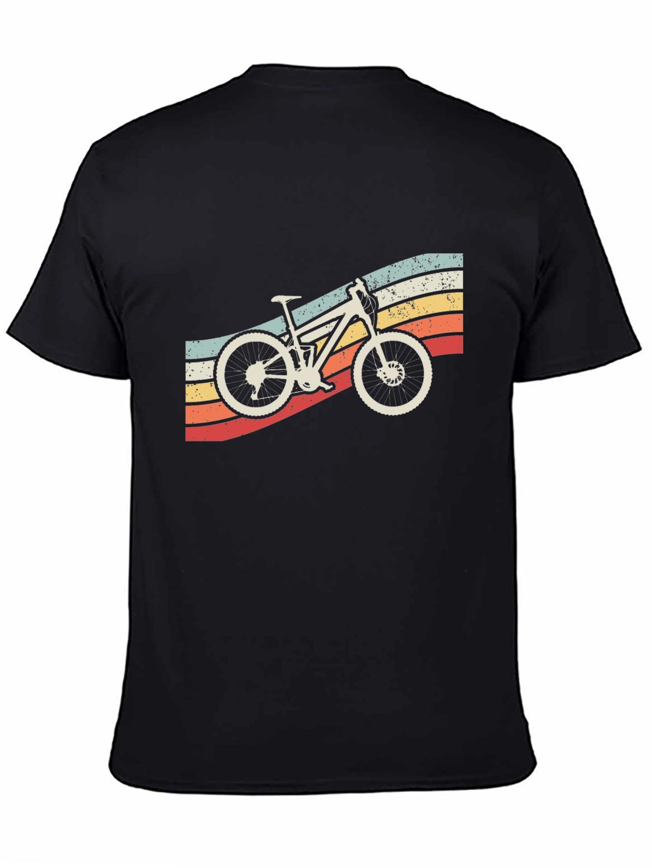 Black Retro Mountain Bike T-Shirt - Vintage Style view 4