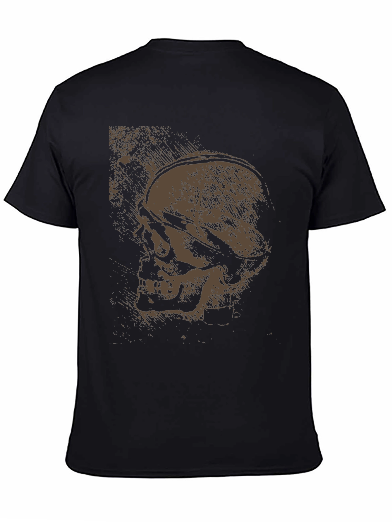 Black Skull Graphic Tee - Dark Cotton T-Shirt view 4